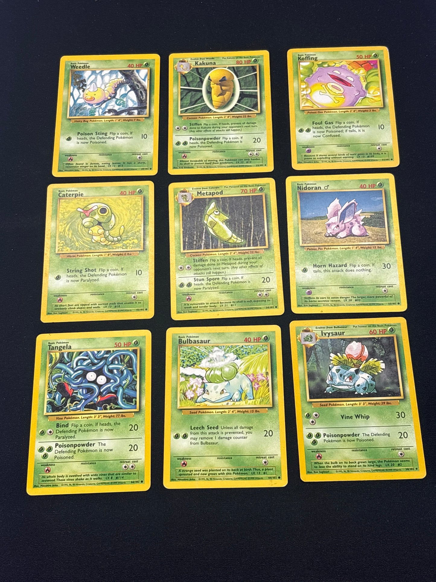 Auction Lot 19: Pokemon Cards Lot of 9 Base Set Conditions Vary