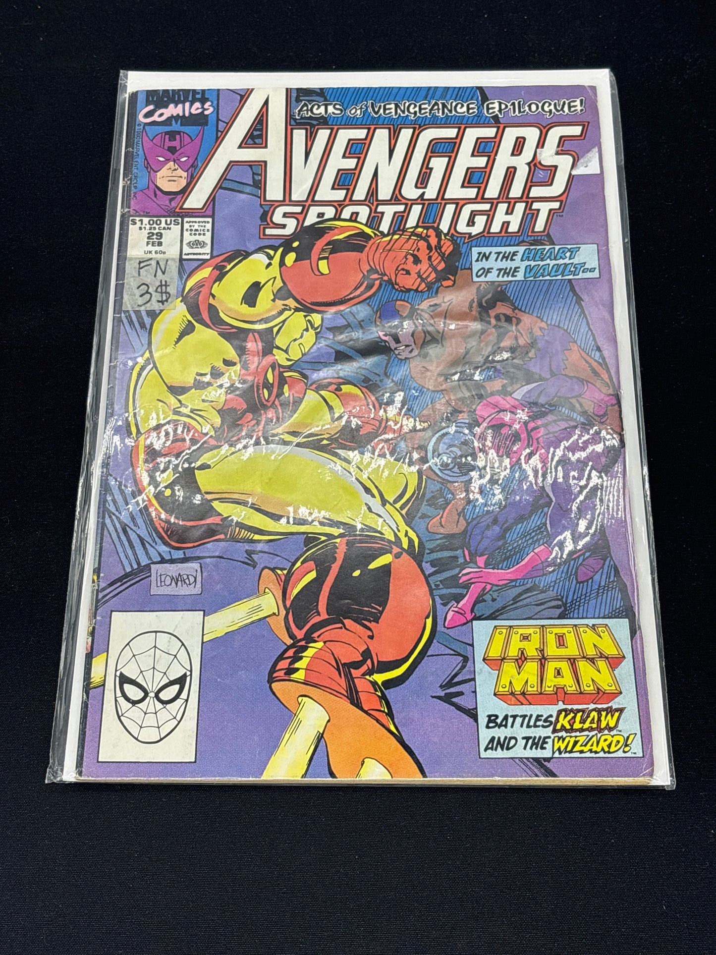 Auction Lot 193: Marvel Comics Avengers Spotlight Issue 29 Comic Book