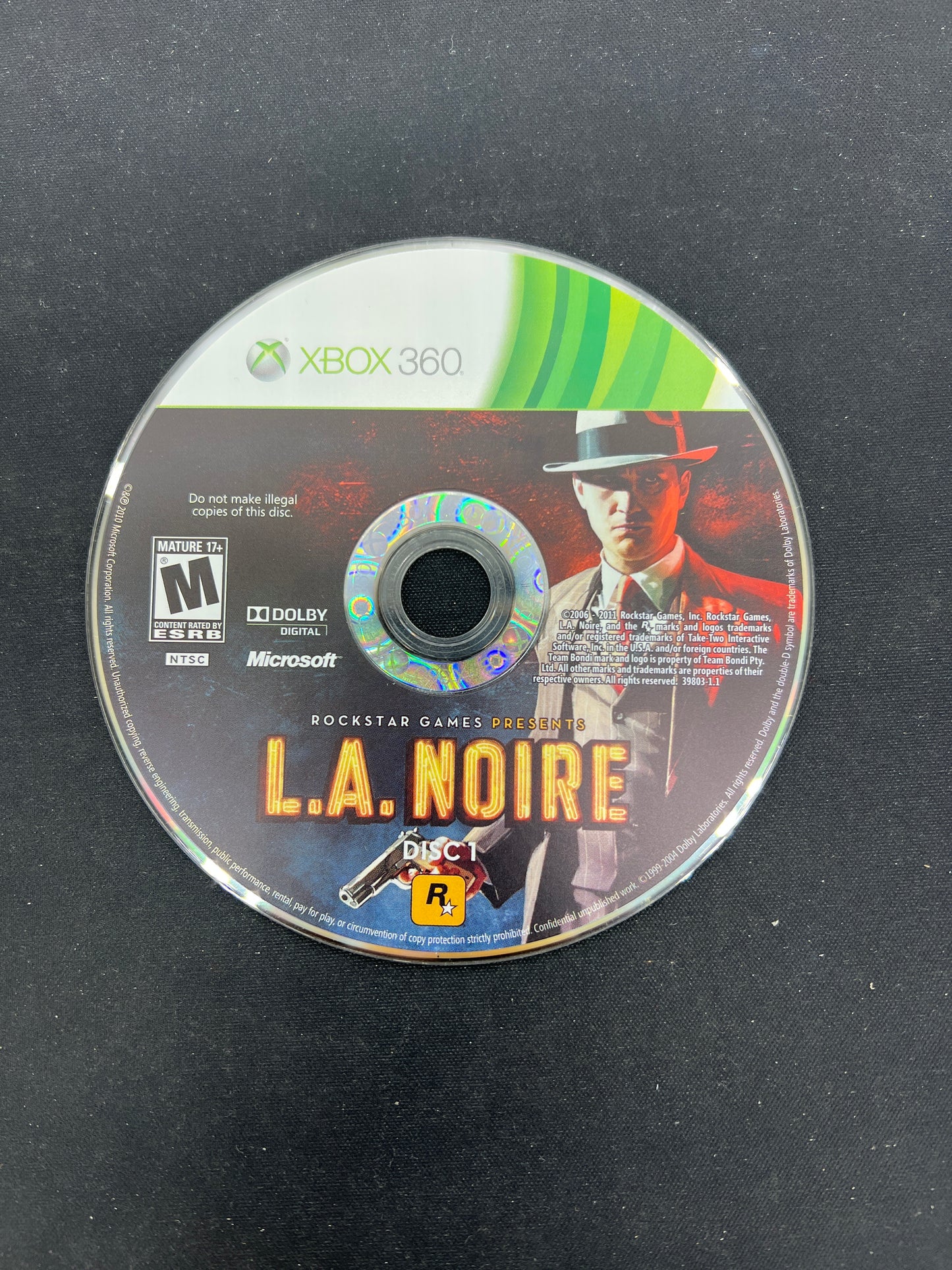 Auction Lot 208: XBOX 360 L.A. Noire Disc Only