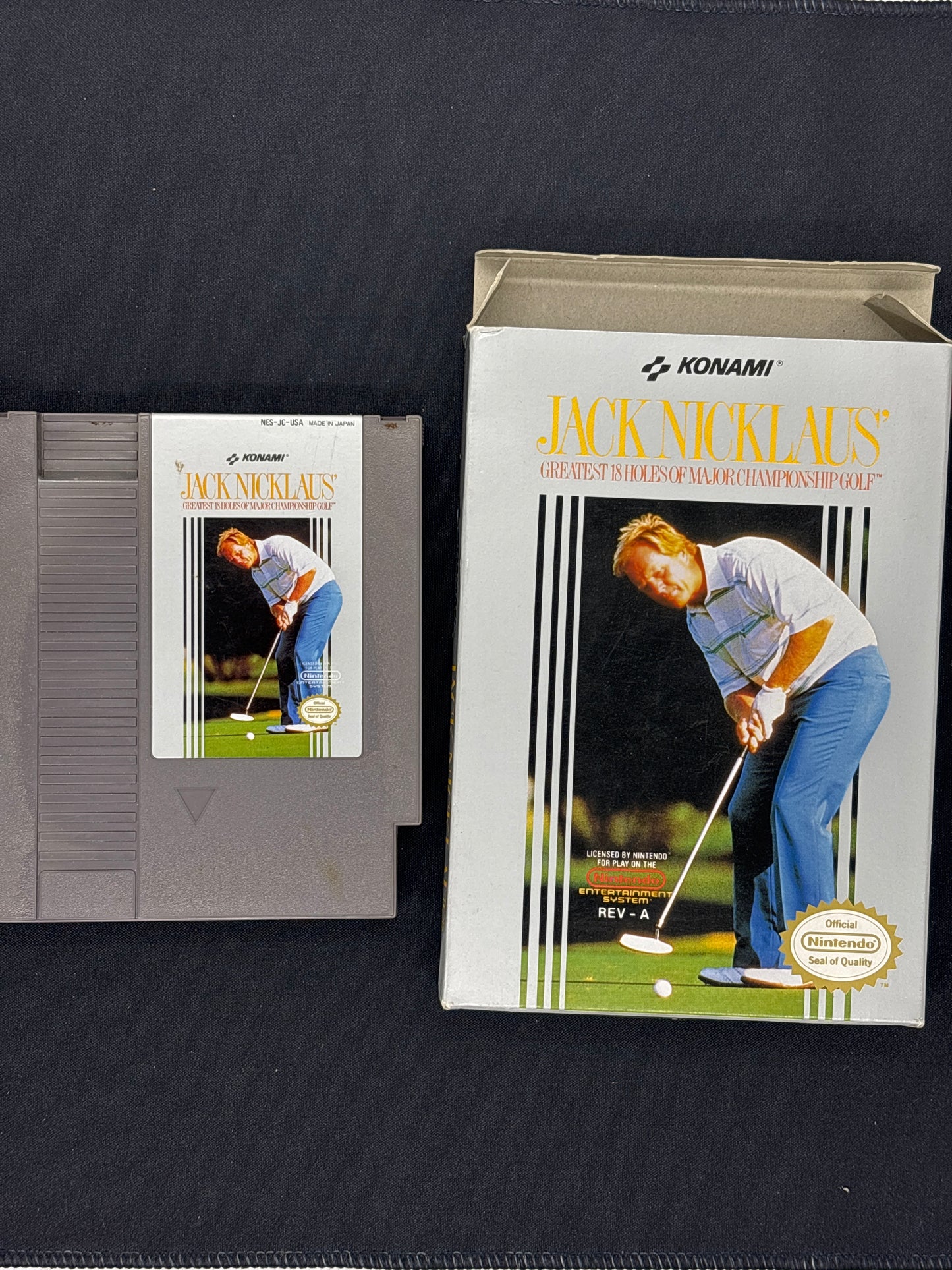 Auction Lot 125: Nintendo NES Konami Jack Nicklaus Major Championship Golf Video Game Game and Box Only