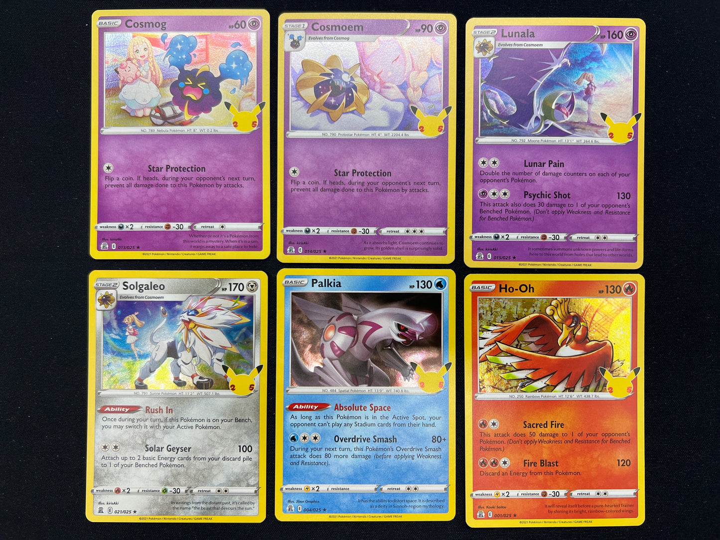 Auction Lot 474: Pokemon Cards Lot of 6 Assorted Holo Rares Celebrations Conditions Vary