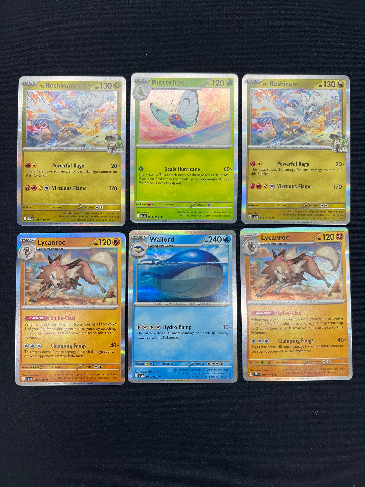 Auction Lot 408: Pokemon Cards Lot of 6 Assorted Holo Rares Journey Together Conditions Vary