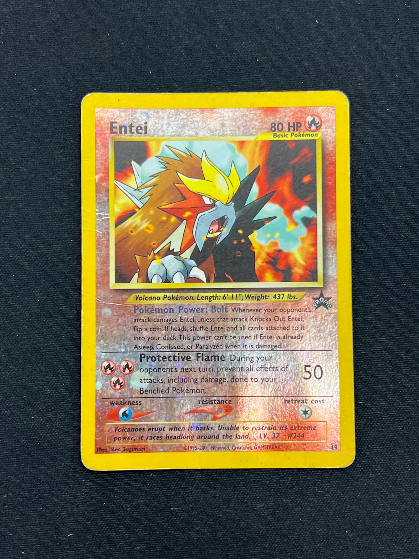 Auction Lot 92: Pokemon Cards Entei WOTC Promo Holo Condition Vary