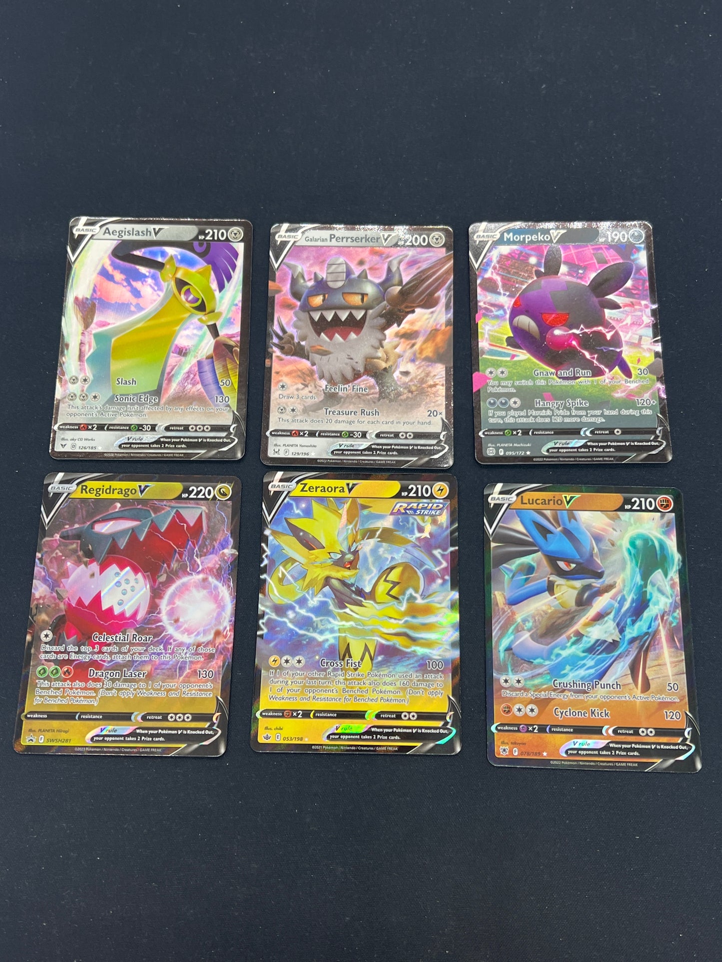 Auction Lot 237: Pokemon Cards Assorted Lot of 6 Full Art V Condition Vary