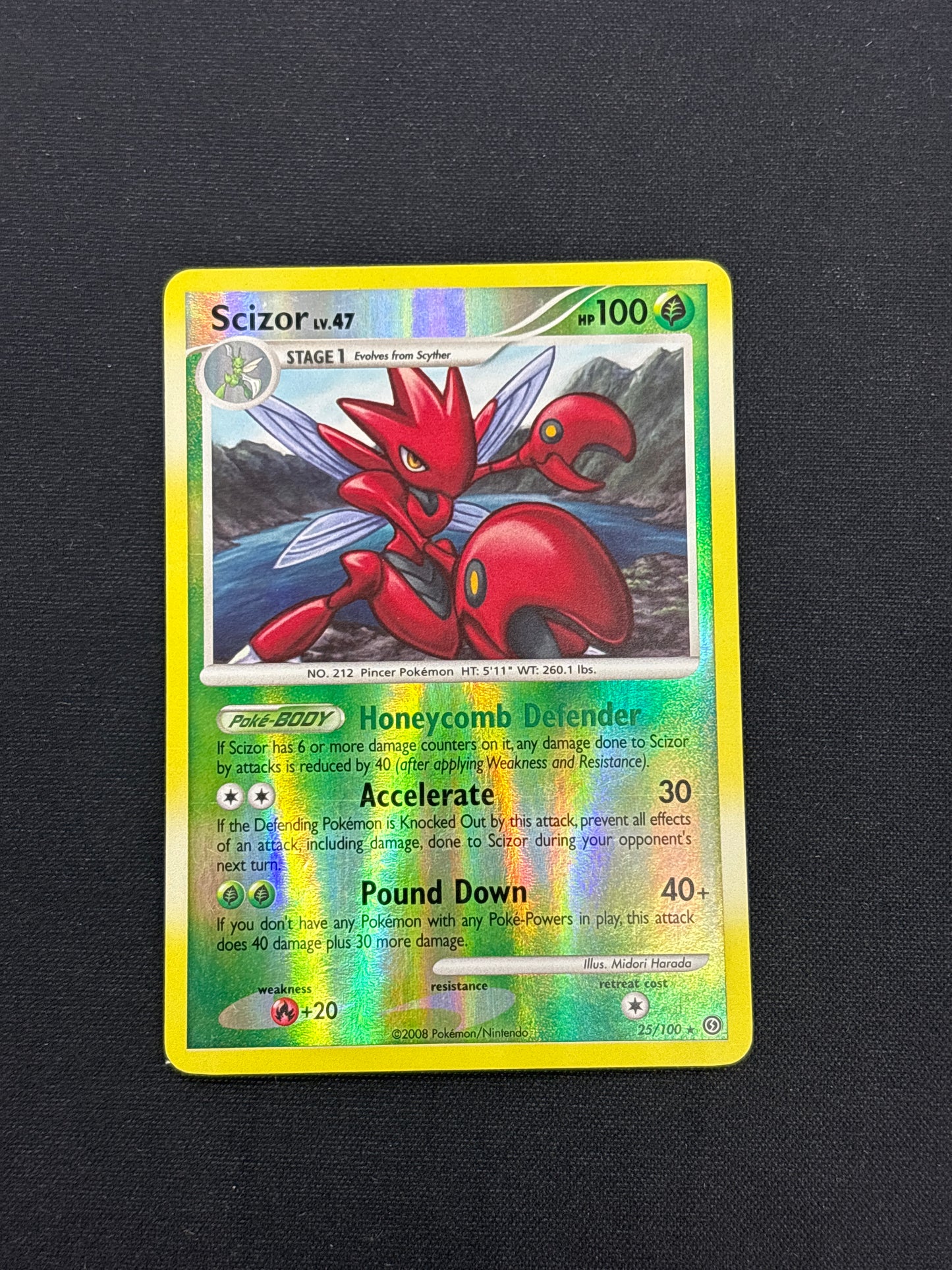 Auction Lot 21: Scizor Reverse Holo Rare 25/100 Pokemon Stormfront Card Conditions Vary