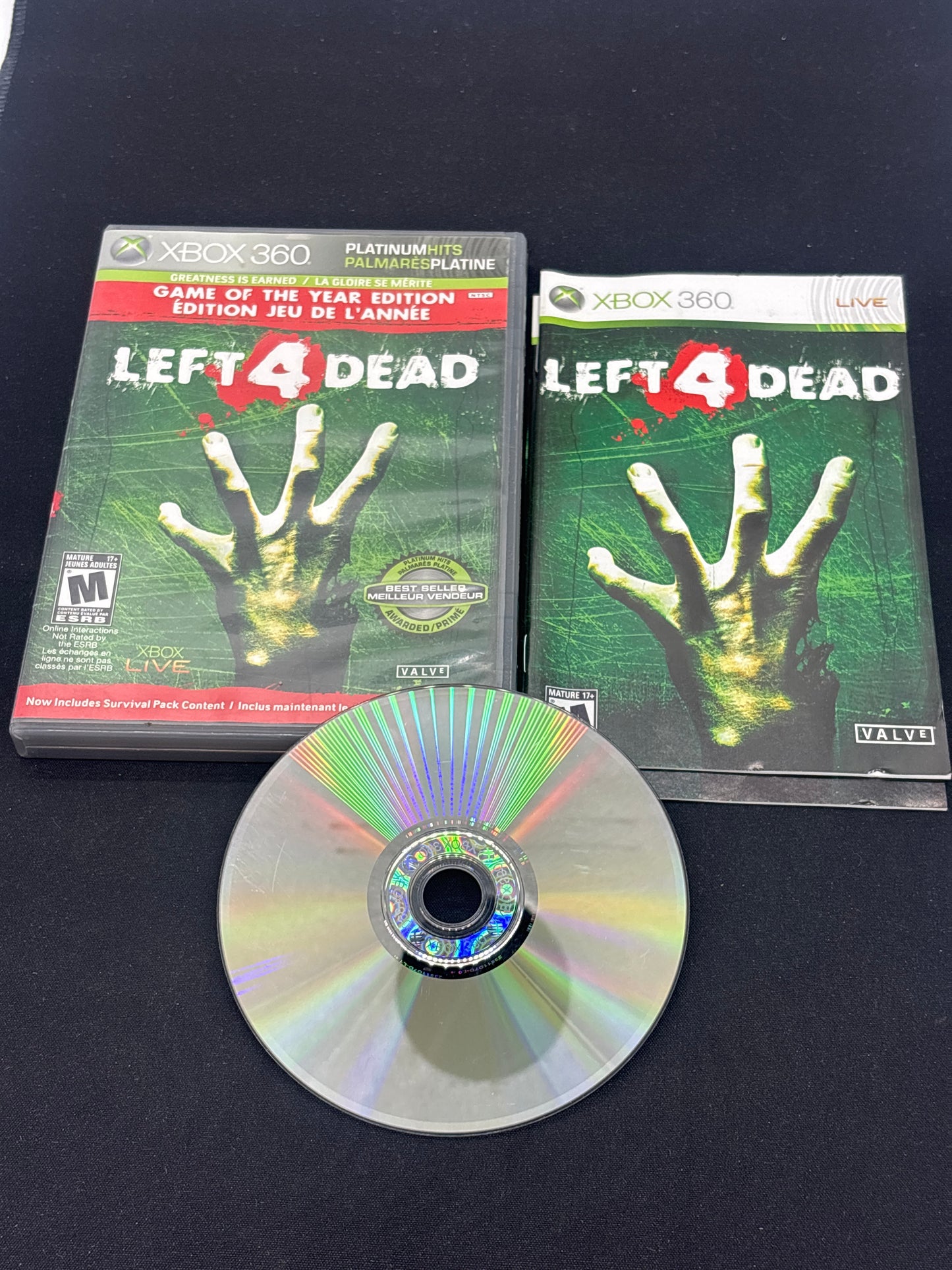 Auction Lot 1: XBOX 360 Video Game Left 4 Dead CIB