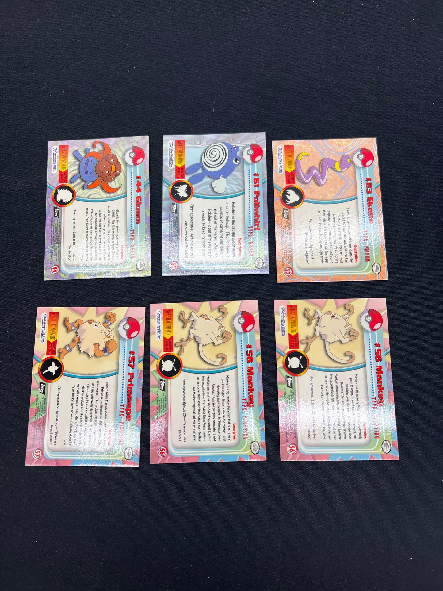 Auction Lot 97: Pokemon Topps Non Foil Card Lot of 6 Conditions Vary