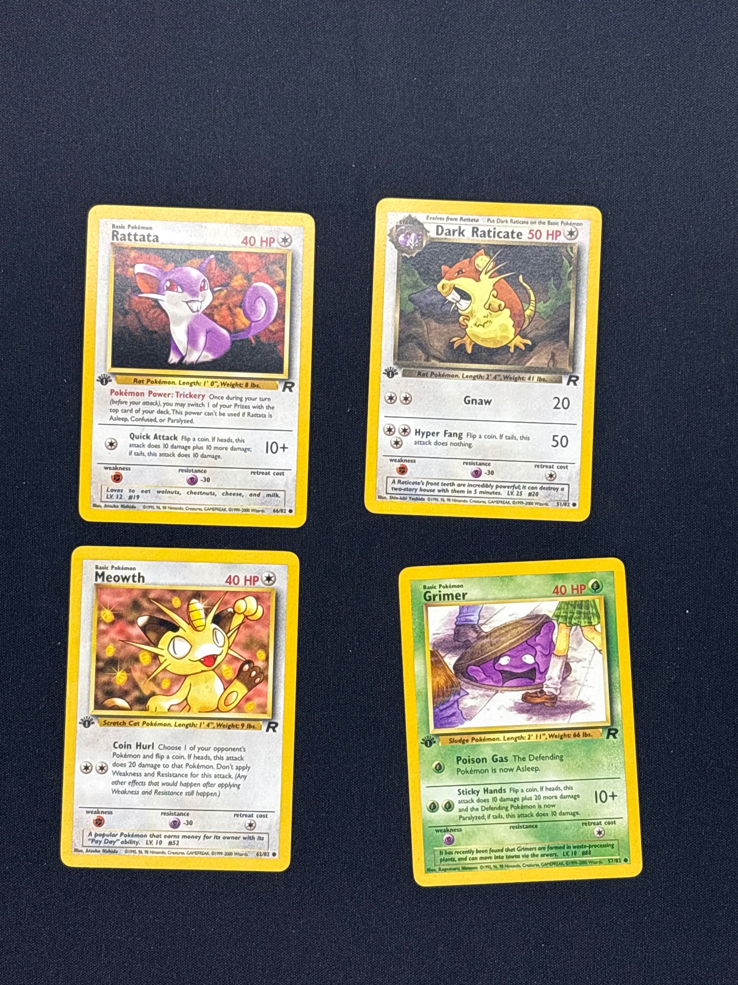 Auction Lot 97: Pokemon WOTC 1st Edition Team Rocket Card Common Cards Lot 8 Conditions Vary