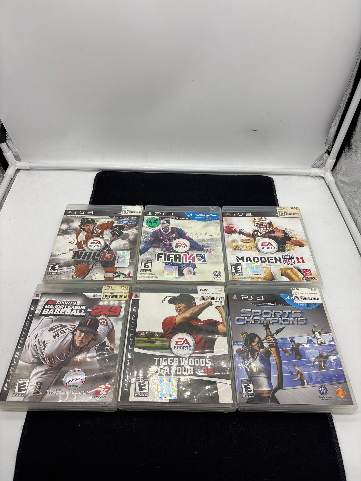 Auction Lot 97: PlayStation 3 Video Game Lot of 6 MLB 2K9 Tiger Woods PGA Tour 08 Madden 11 FIFA 14 NHL 13 Sports Champions