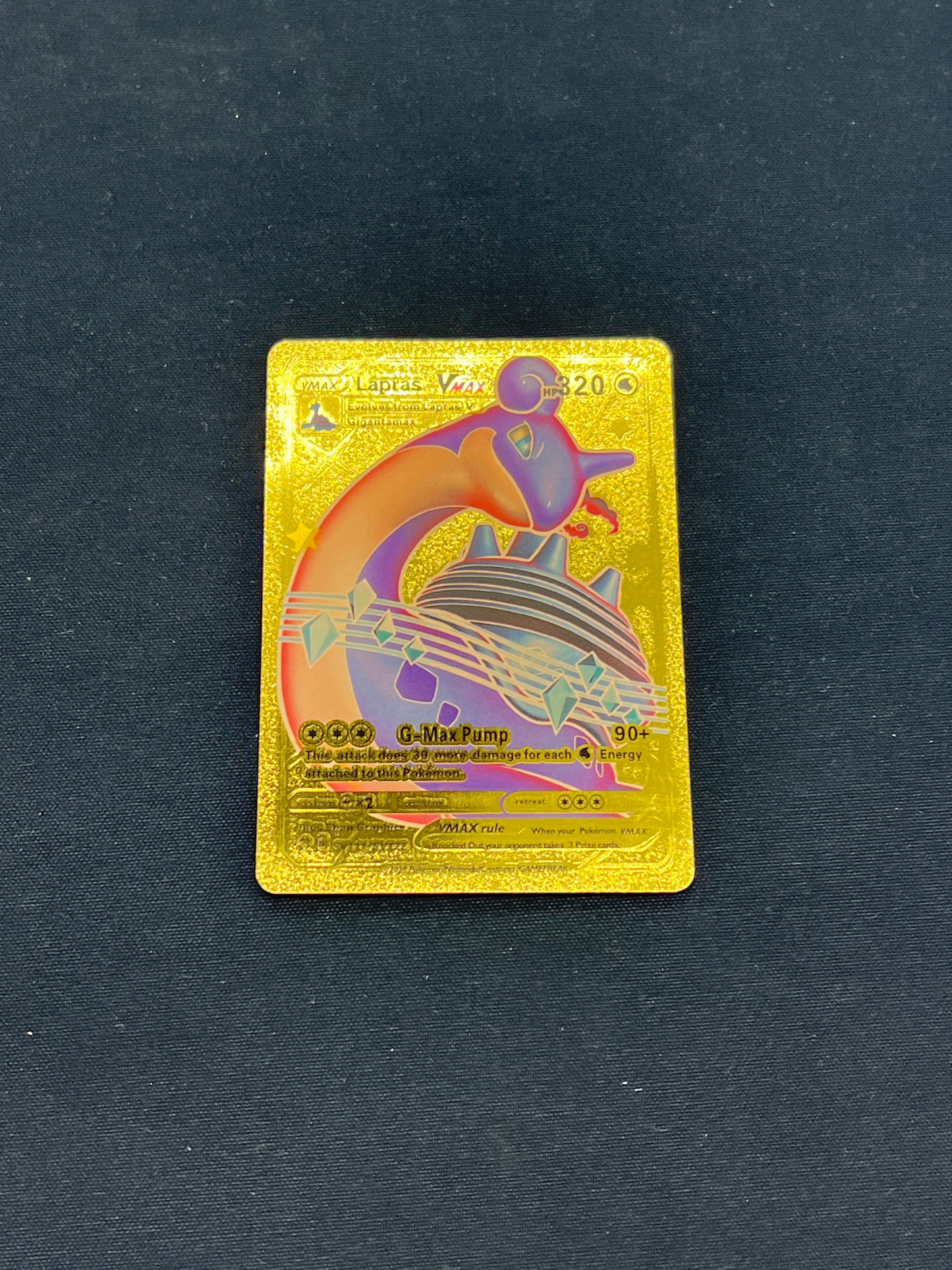 Auction Lot 250: Pokemon Cards CUSTOM Gold Shiny Lapras V