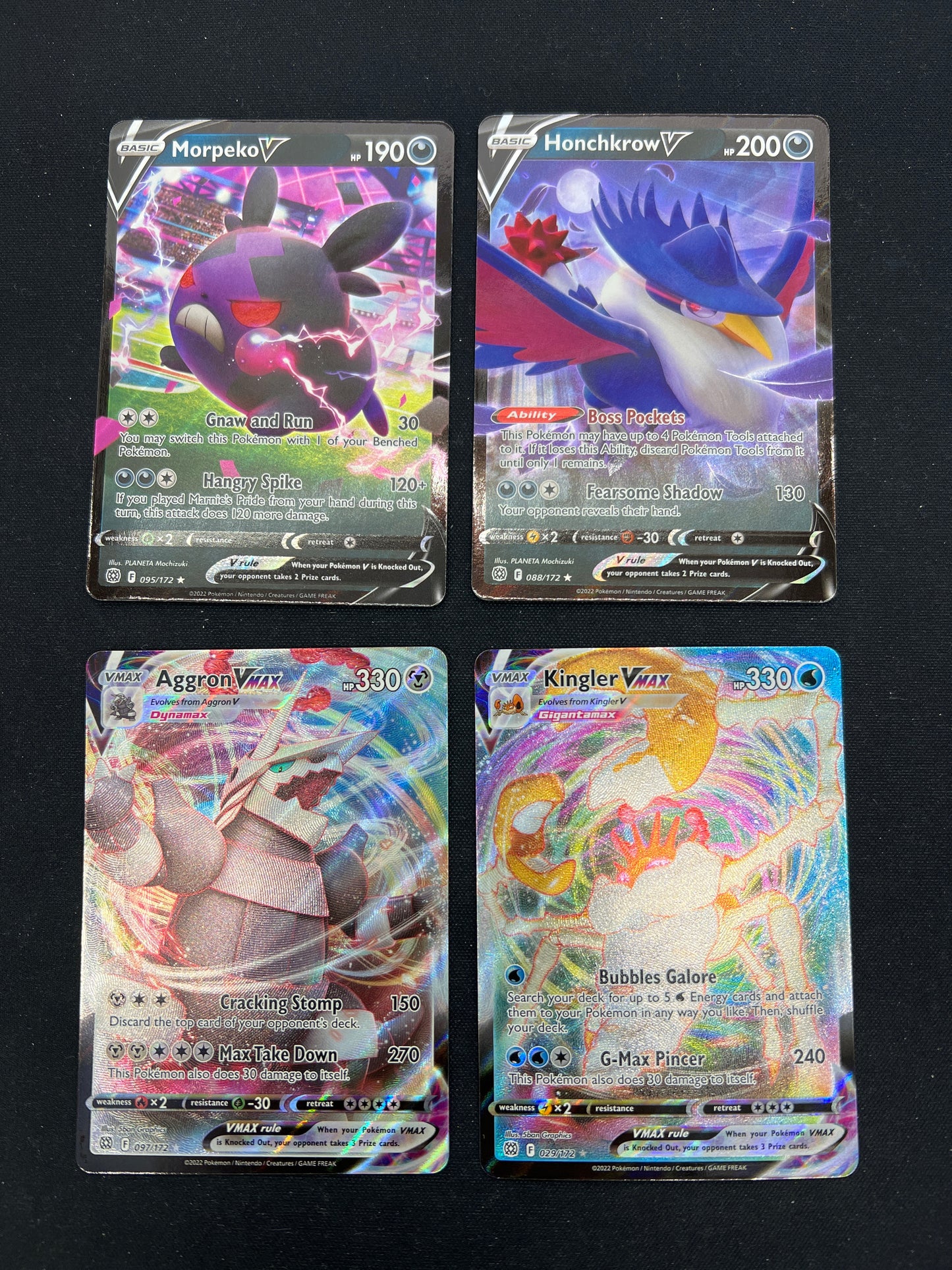 Auction Lot 300: Pokemon Cards Assorted Lot of 4 Full Art V and VMAX's Conditions Vary