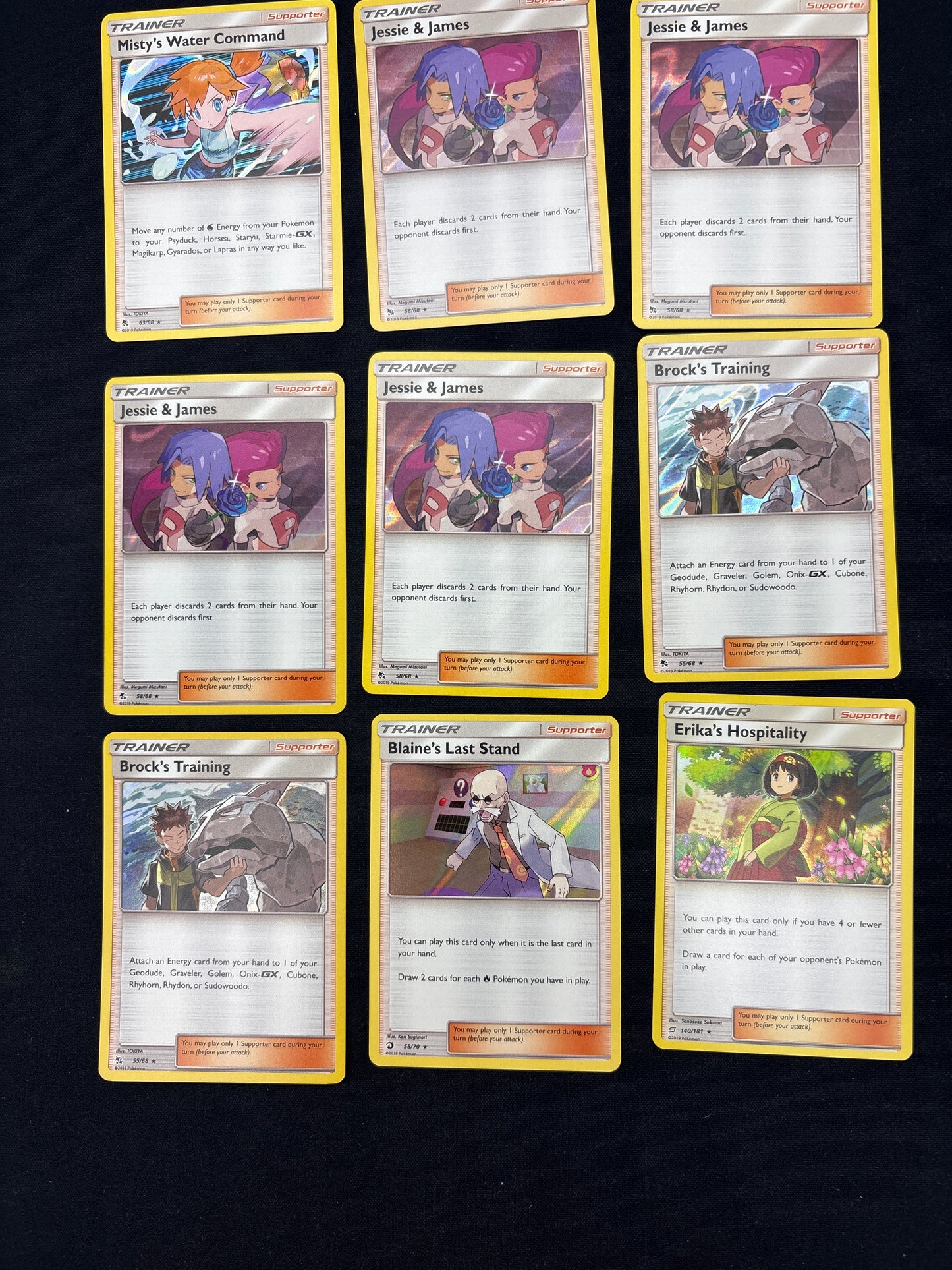 Auction Lot 287: Pokemon Cards Lot of 9 Assorted Trainer Holo Rares Conditions Vary