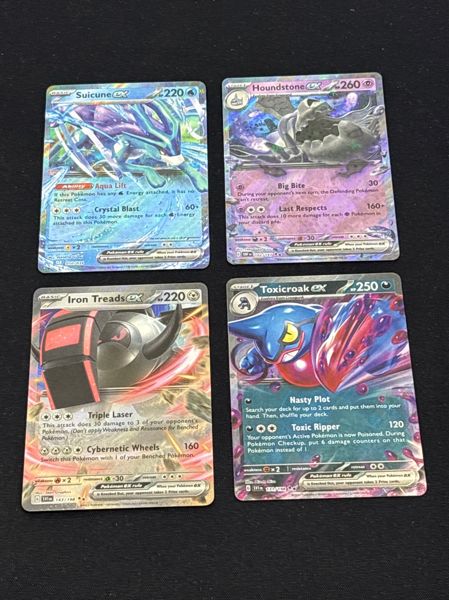 Auction Lot 366: Pokemon Cards Assorted Lot of 4 SV Era EXs Conditions Vary