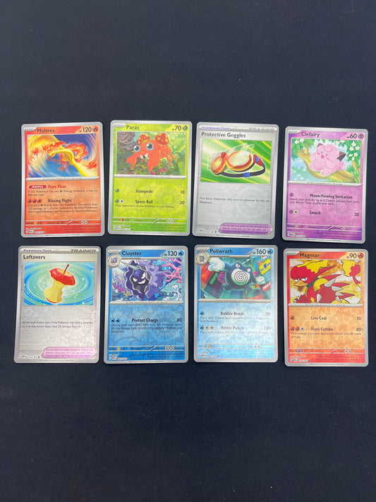 Auction Lot 325: Pokemon Cards Lot of 8 Assorted Reverse Holos 151 Conditions Vary