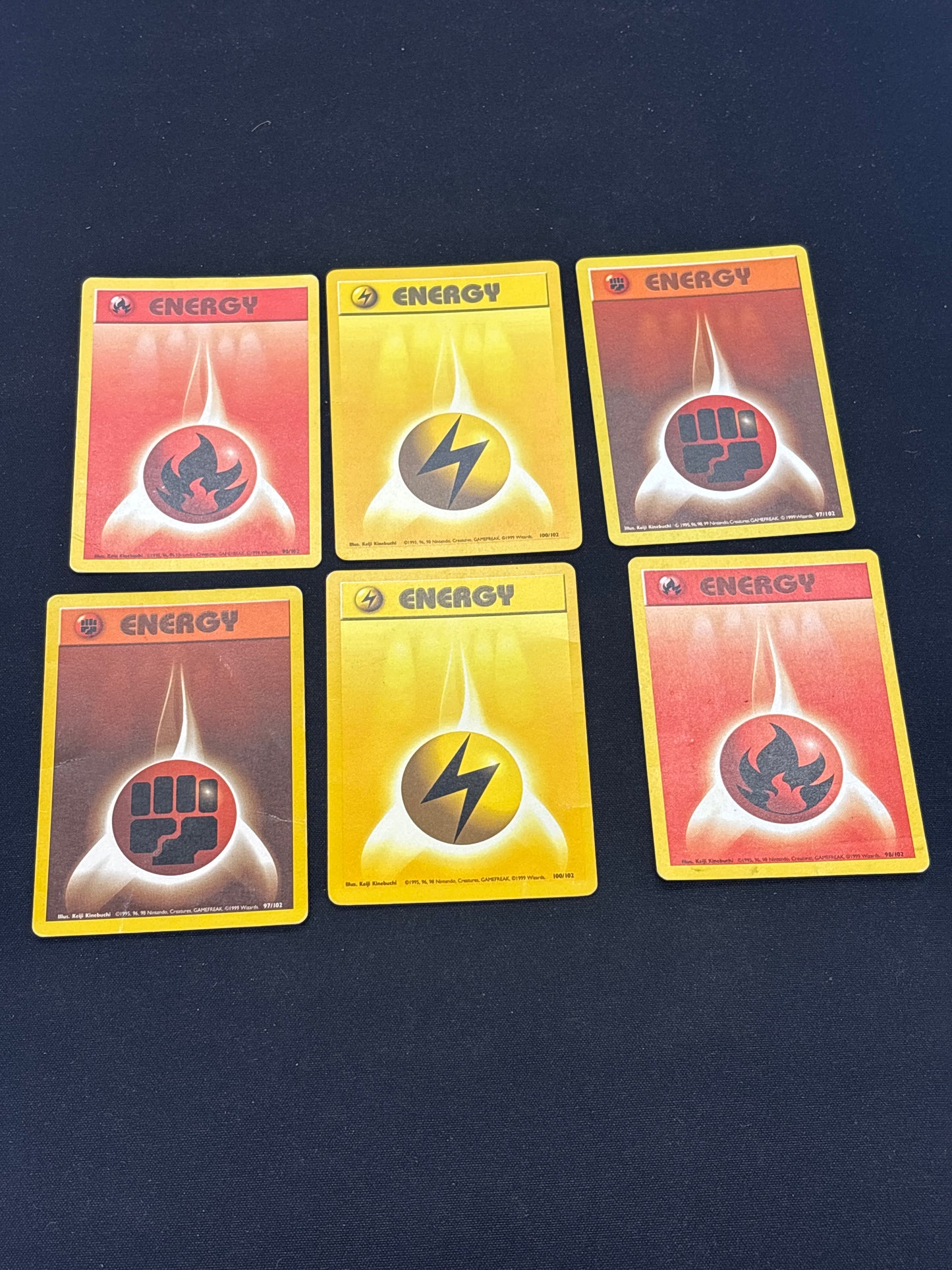 Auction Lot 202: Pokemon Cards Lot of 6 Assorted Energy Base Set Conditions Vary