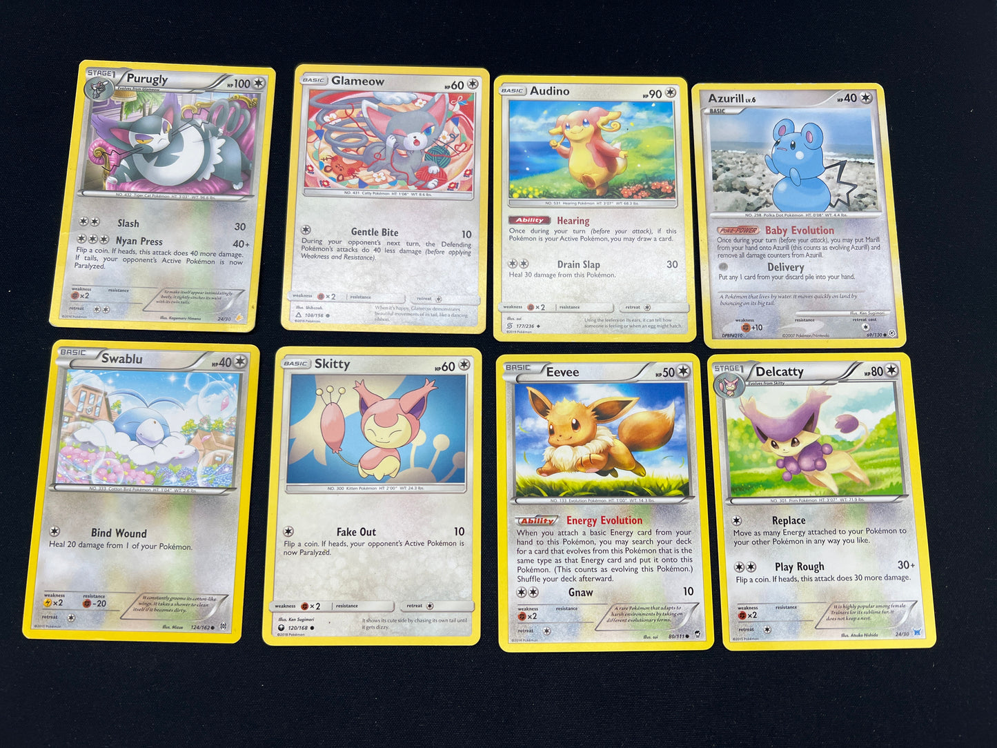 Auction Lot 104: Pokemon Cards Lot of 8 Assorted Normal Type Commons Uncommons Conditions Vary