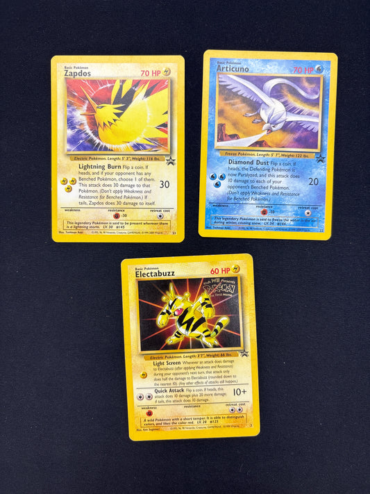Auction Lot 30: Pokemon Black Star Promo Card Lot 3 Conditions Vary