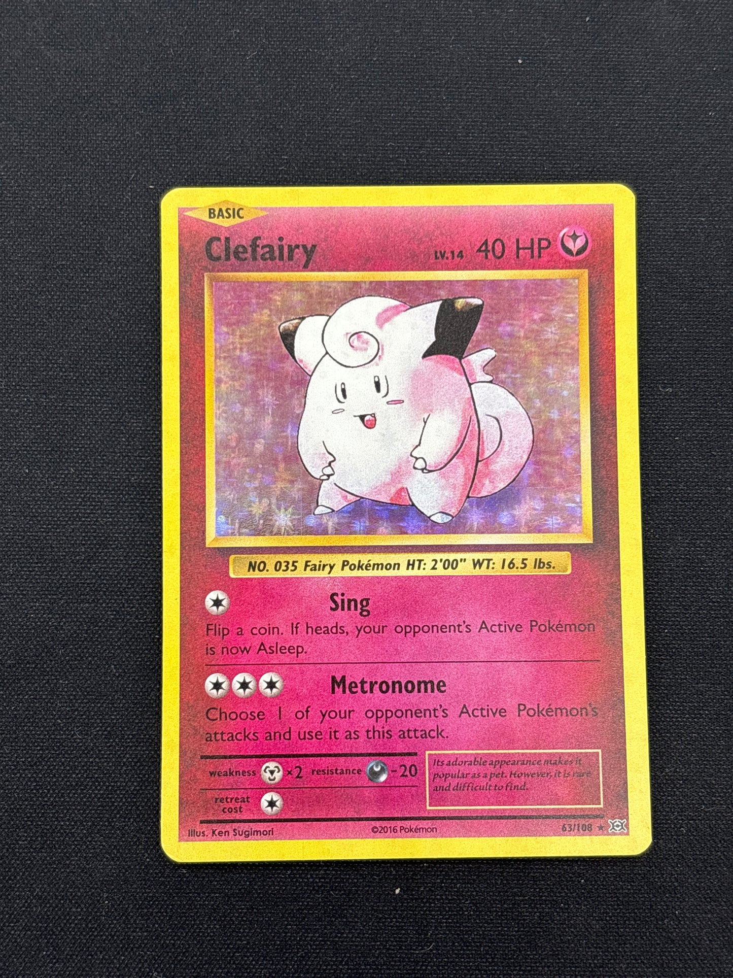 Auction Lot 258: Clefairy Holo Pokemon XY Evolutions Card Conditions Vary