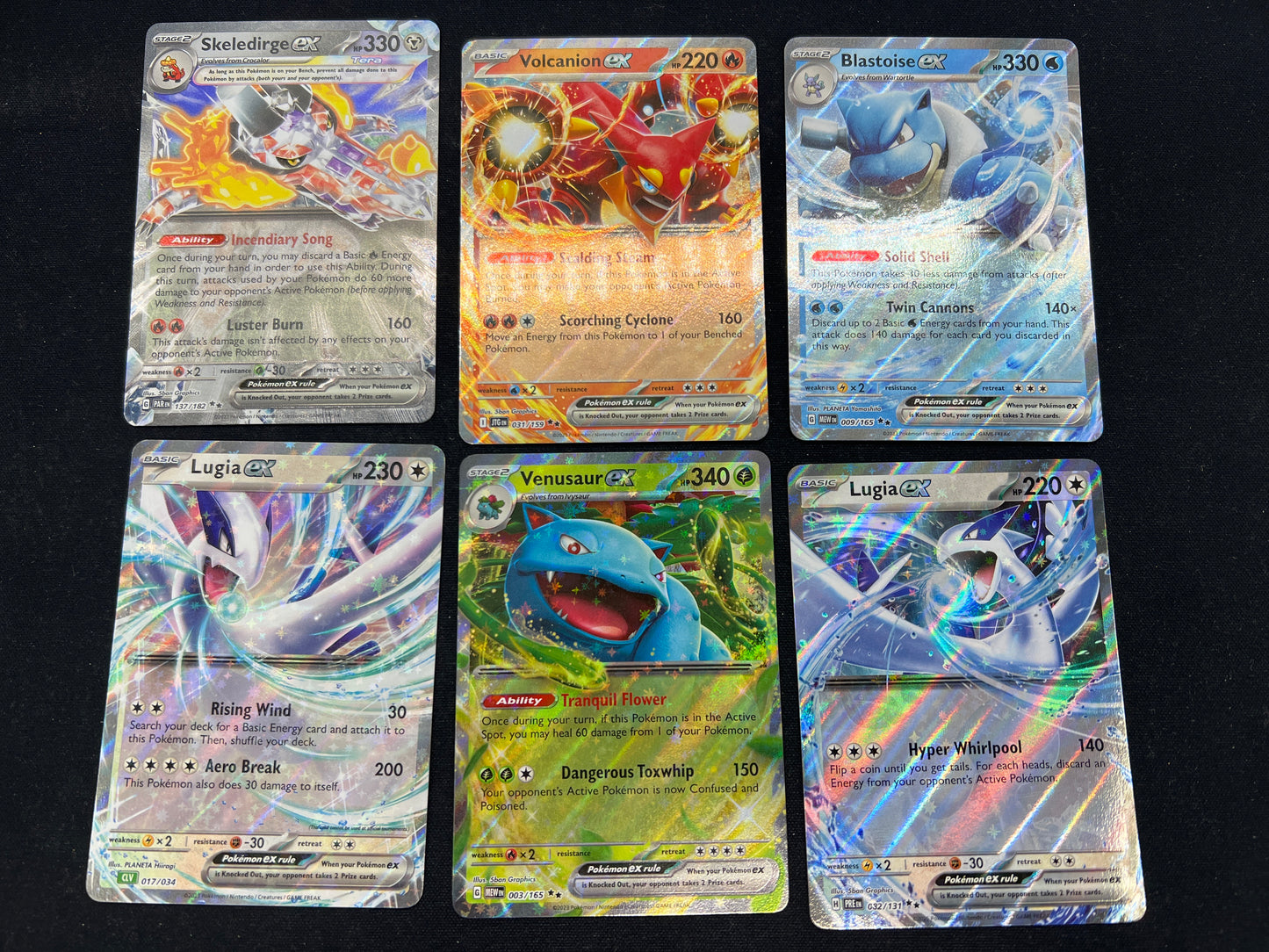 Auction Lot 138: Pokemon Cards Assorted Lot of 6 EX Double Rares SV Era Condition Vary