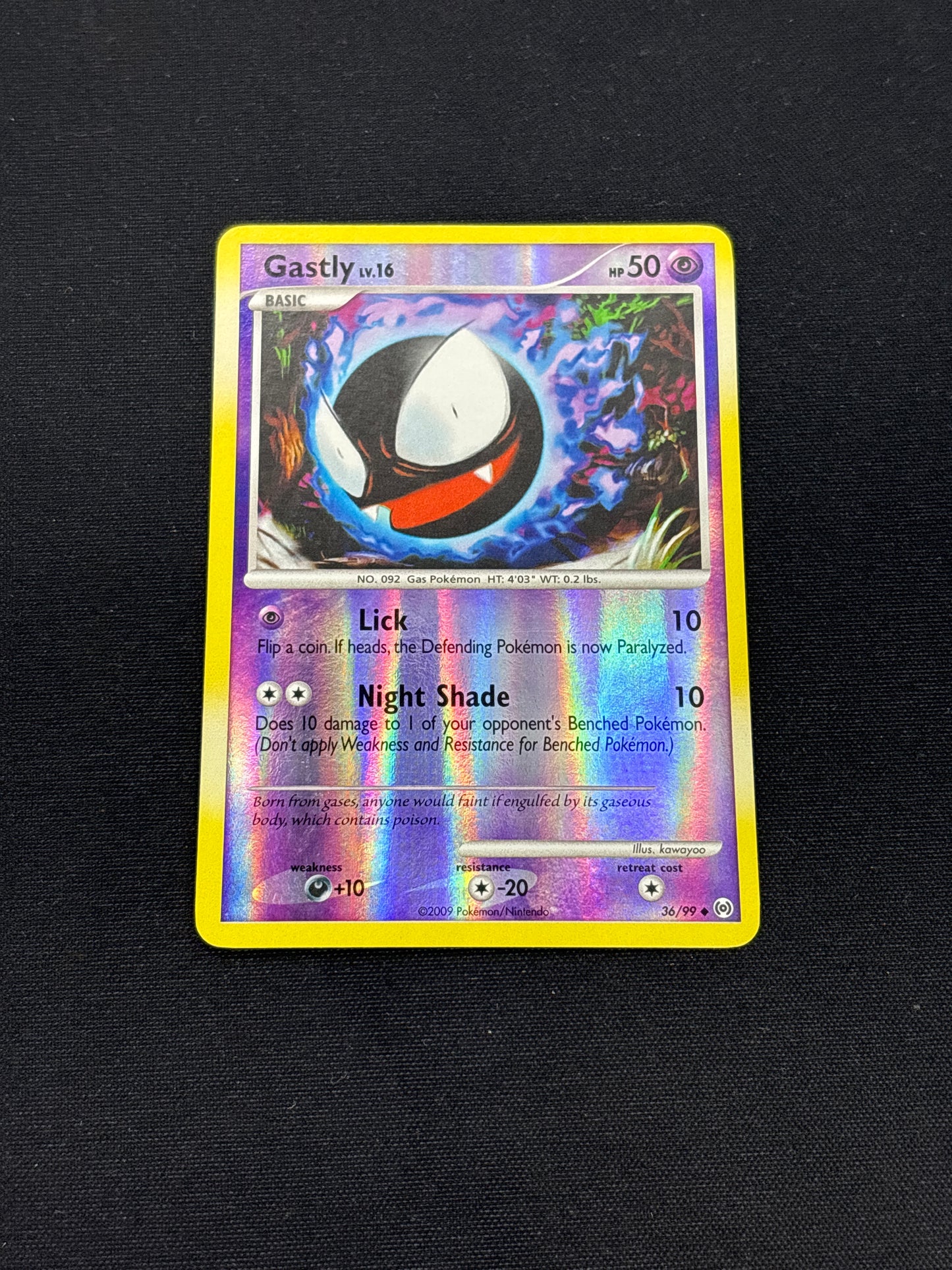 Auction Lot 47: Gastly Reverse Holo 36/99 Pokemon Arceus Card Conditions Vary