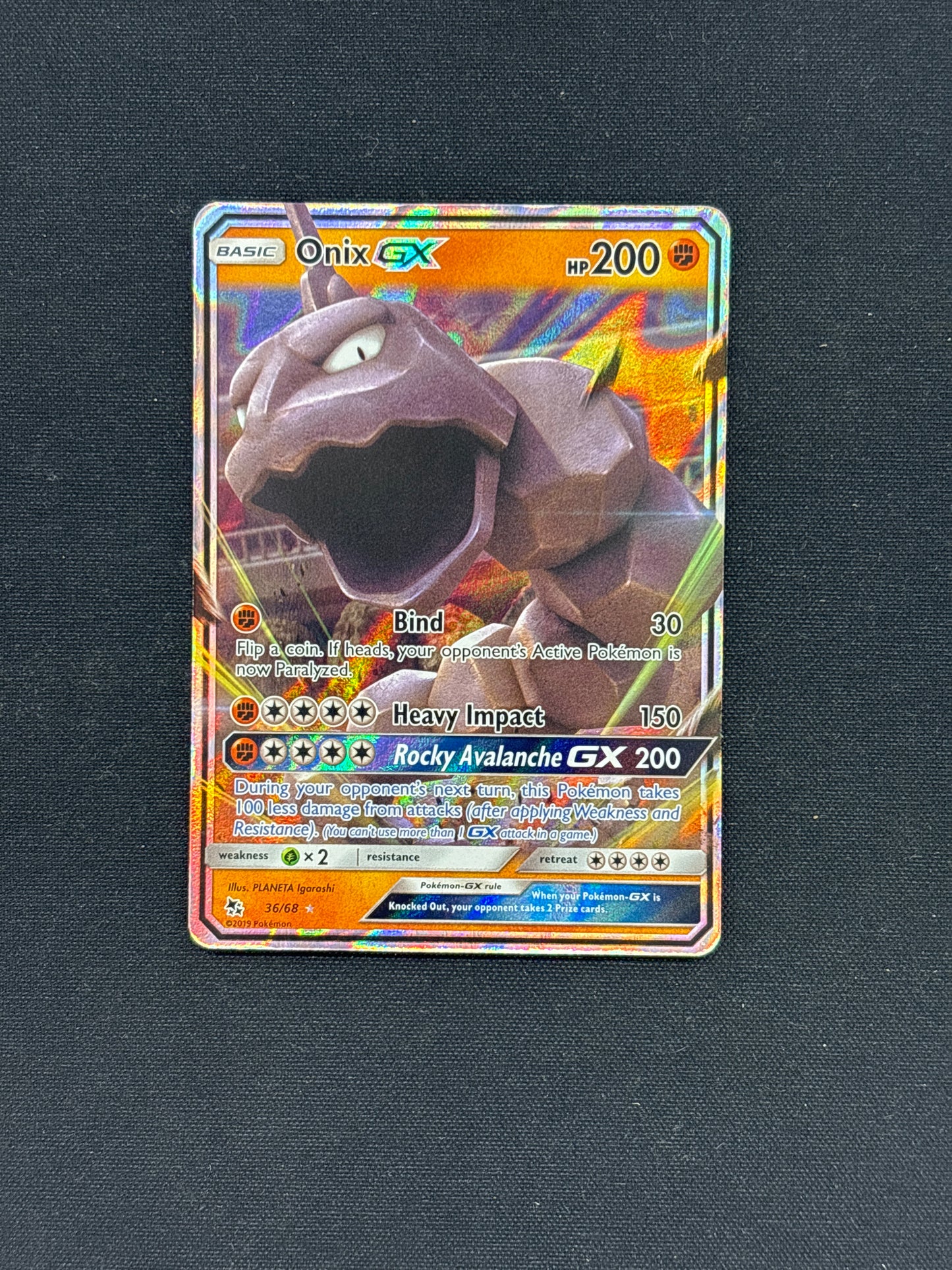 Auction Lot 165: Pokemon Onix GX Full Art Card Conditions Vary