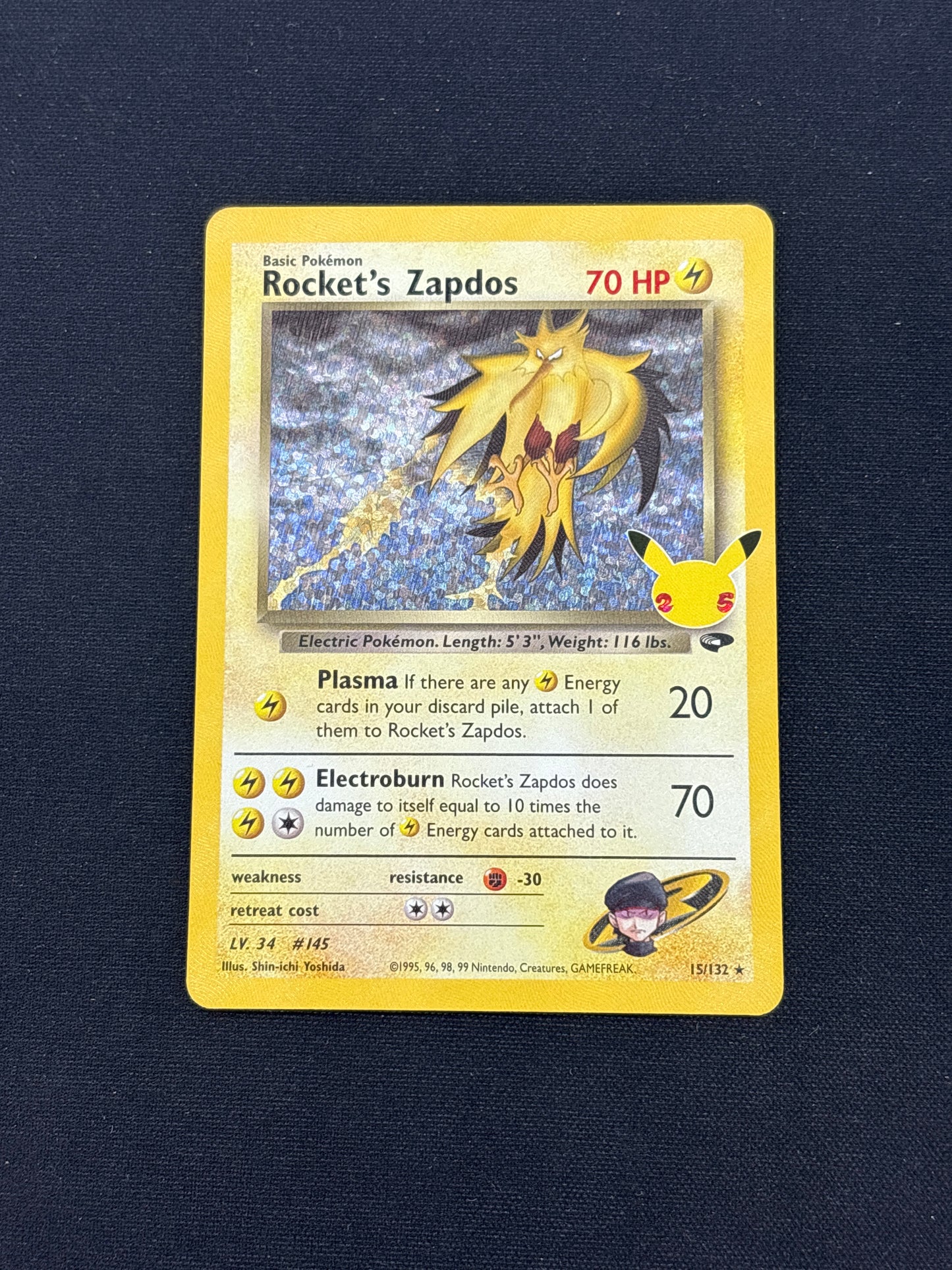 Auction Lot 248: Zapdos Celebrations Holo Pokemon Card Conditions Vary