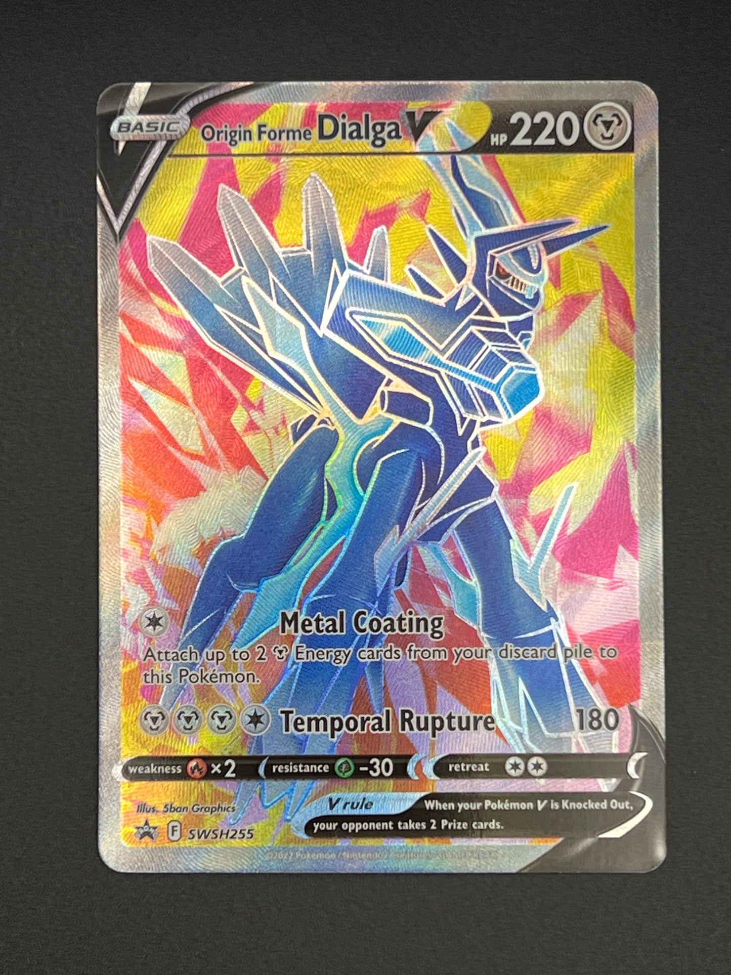 Auction Lot 298: Pokemon Cards Origin Forme Dialga V SWSH Full Art Promo Condition Vary