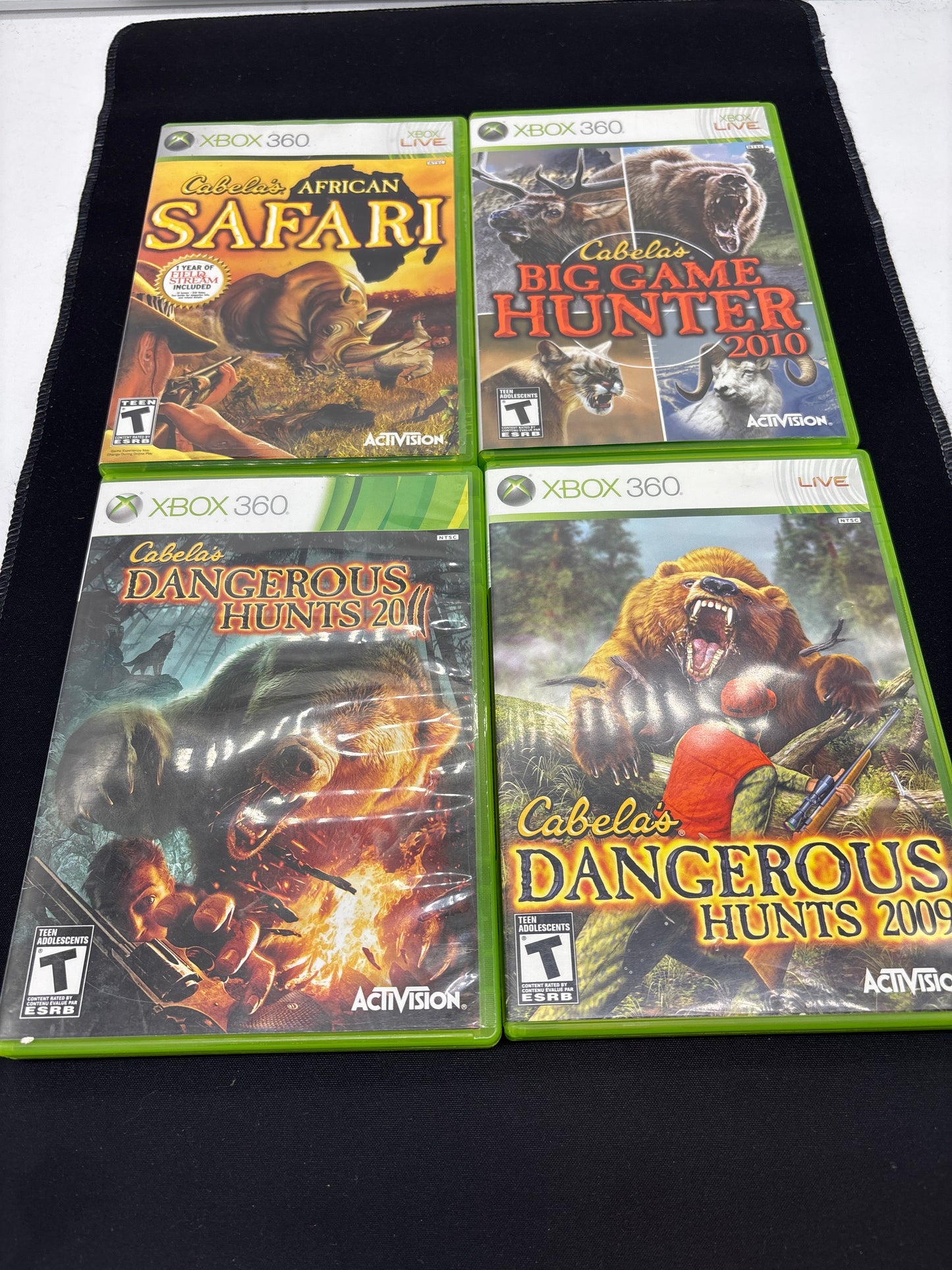 Auction Lot 100: XBOX 360 Video Game Lot of 4 Cabela's African Safari Big Game Hunter 2009 2010 2011