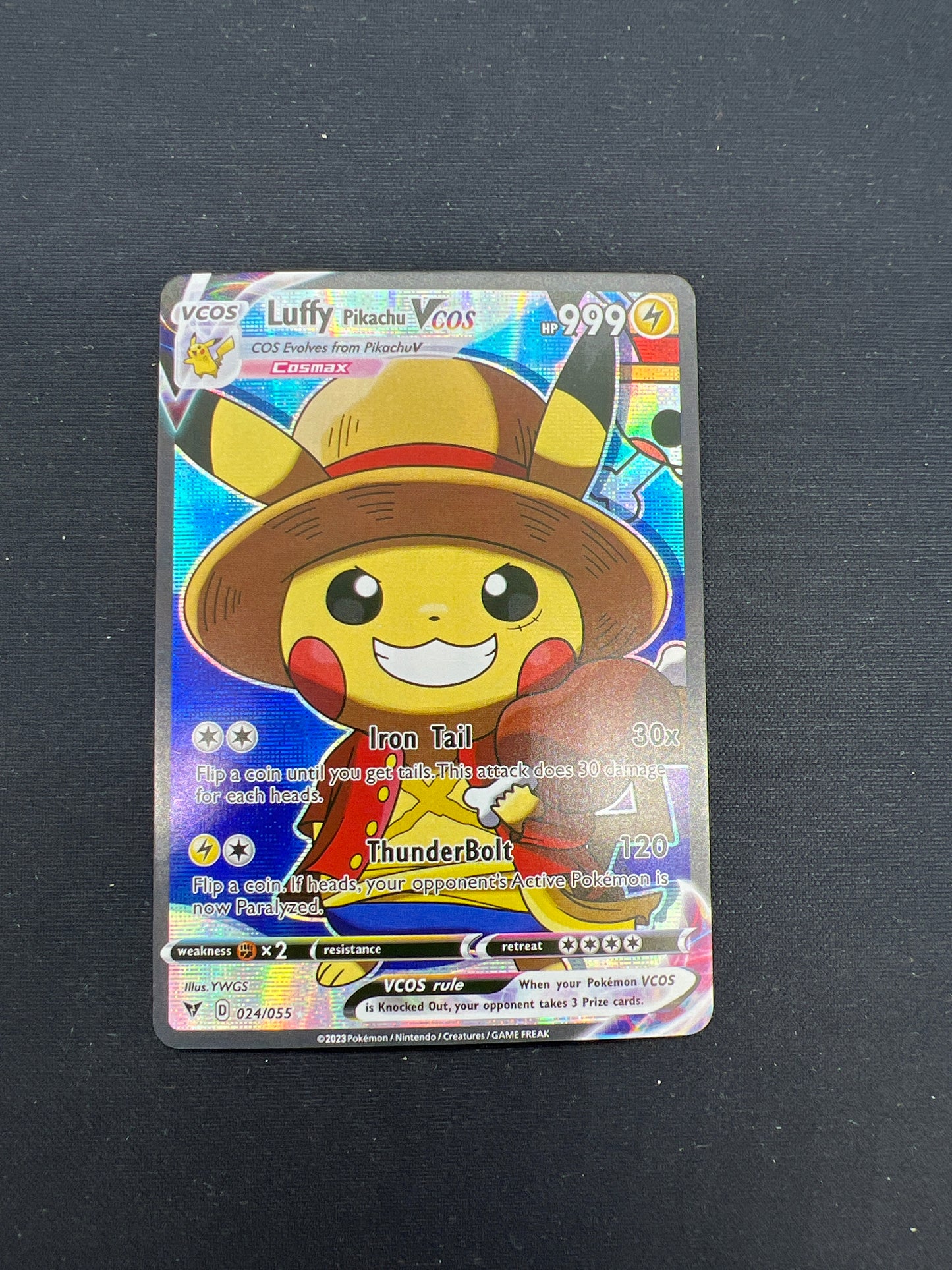 Auction Lot 148: Pokemon Card CUSTOM Luffy Pikachu Conditions Vary