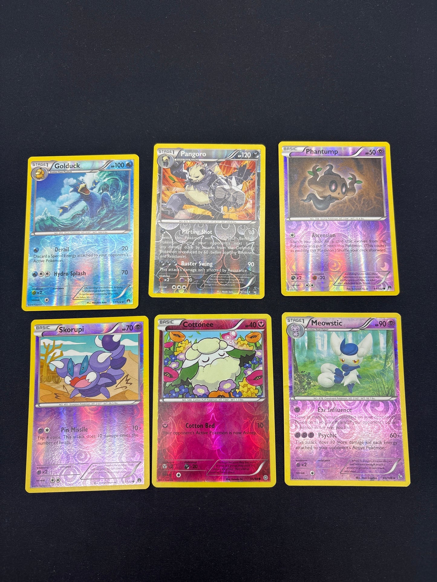 Auction Lot 145: Pokemon Cards Lot of 6 Assorted Reverse Holos Conditions Vary