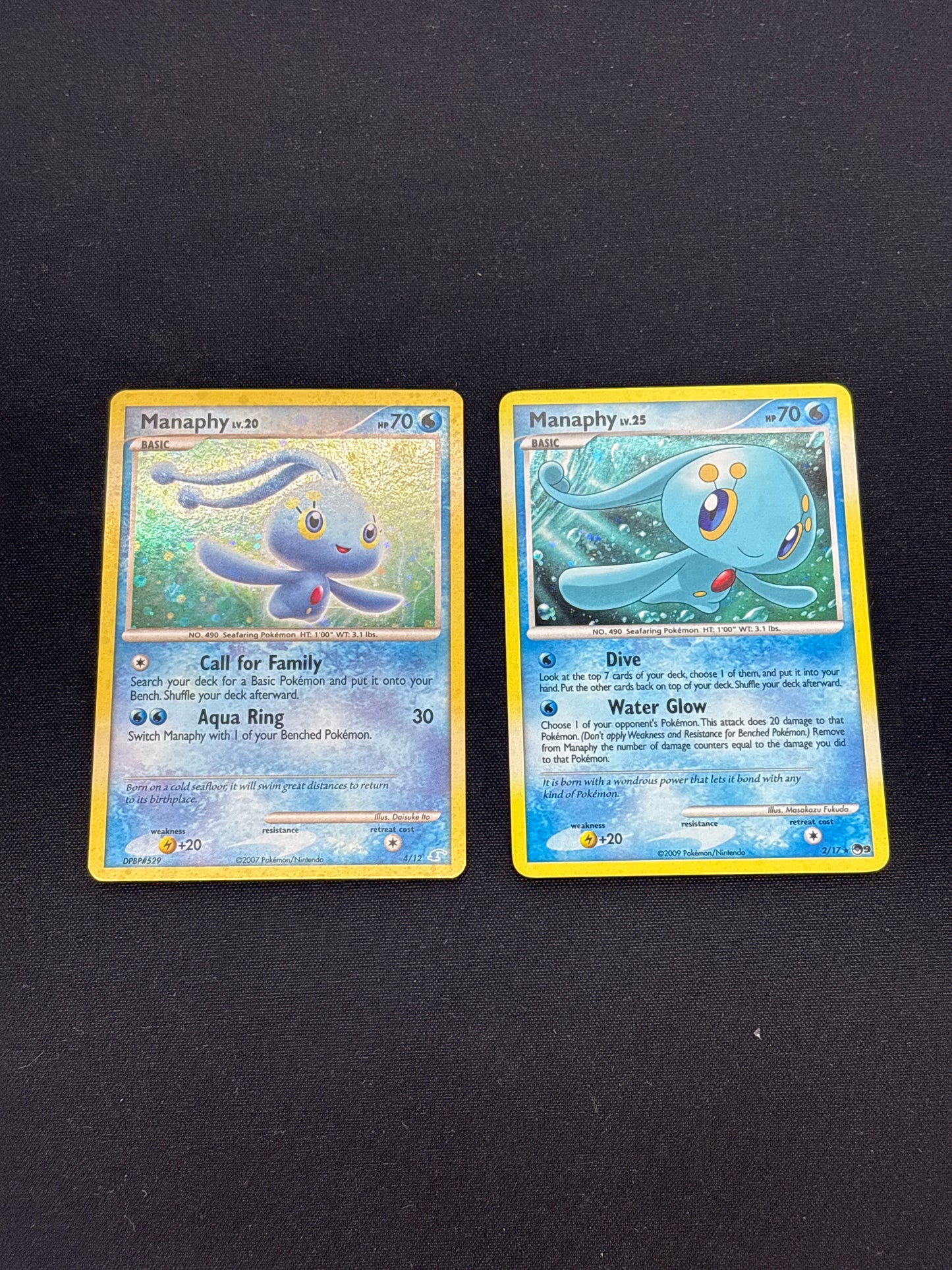 Auction Lot 156: Pokemon Cards Manaphy Lot of 2 Holo Rares Pop Series Manaphy Deck Conditions Vary
