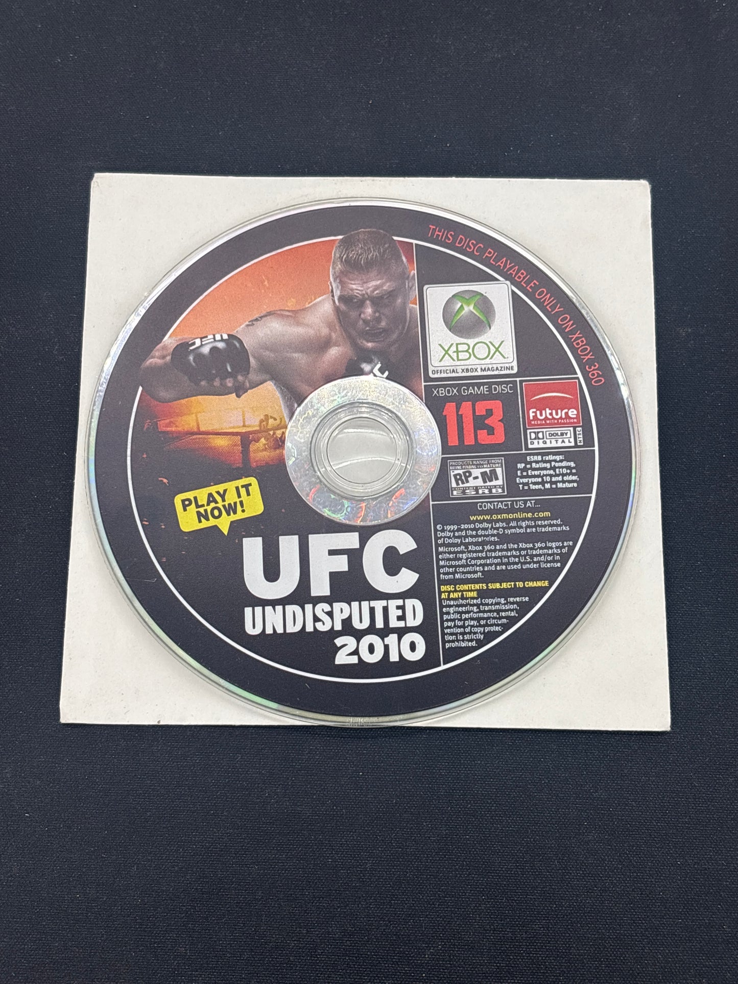 Auction Lot 163: UFC Undisputed 2010 Video Game XBOX 360 Loose
