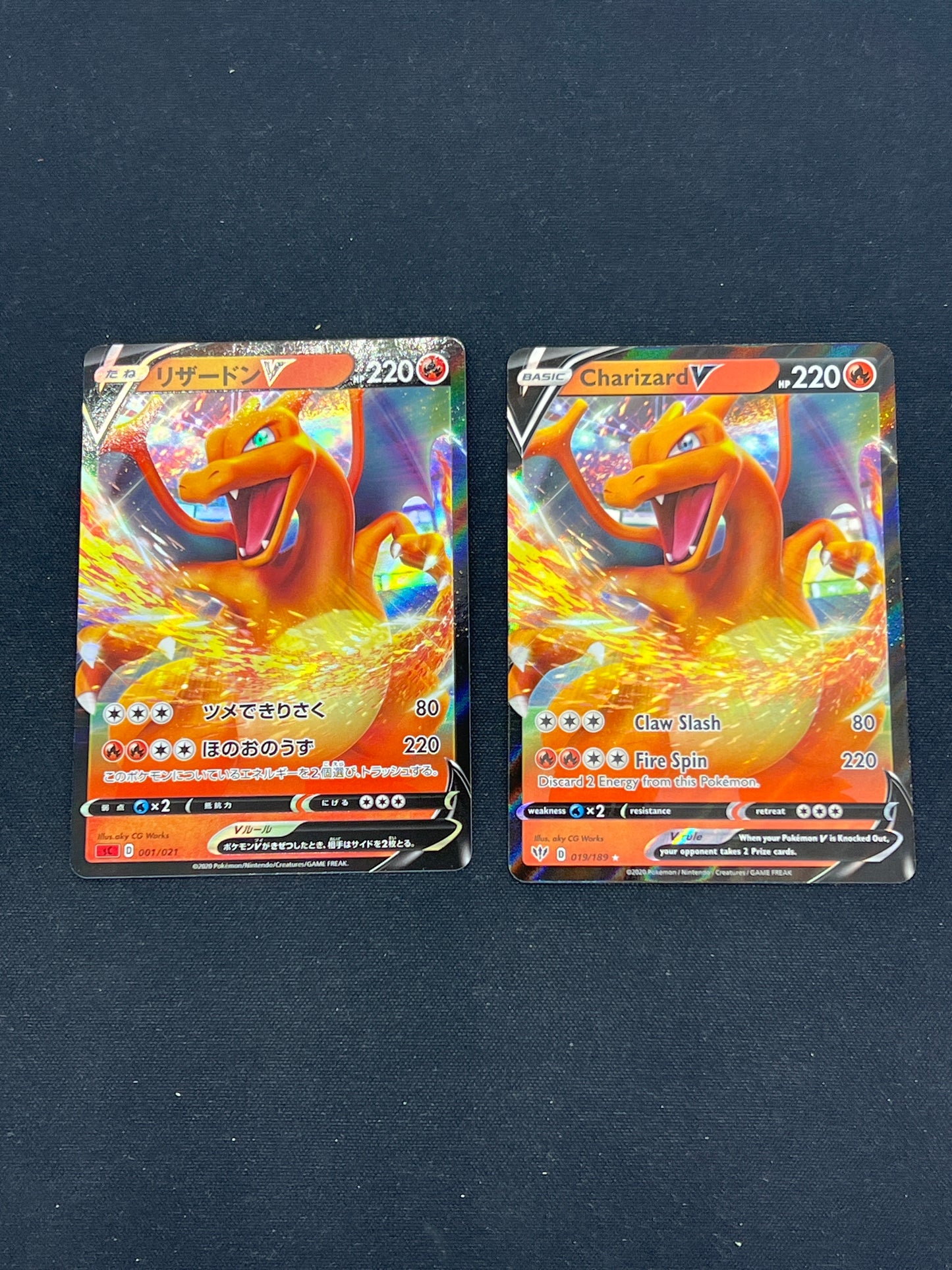 Auction Lot 128: Pokemon Cards Lot of 2 Charizard V Japanese & English Conditions Vary