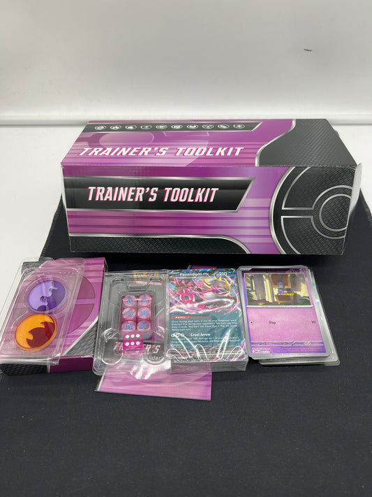 Auction Lot 251: Pokemon Cards 2025 Trainer Toolkit With Fezandipiti EX Deck and Accessories and Bulk