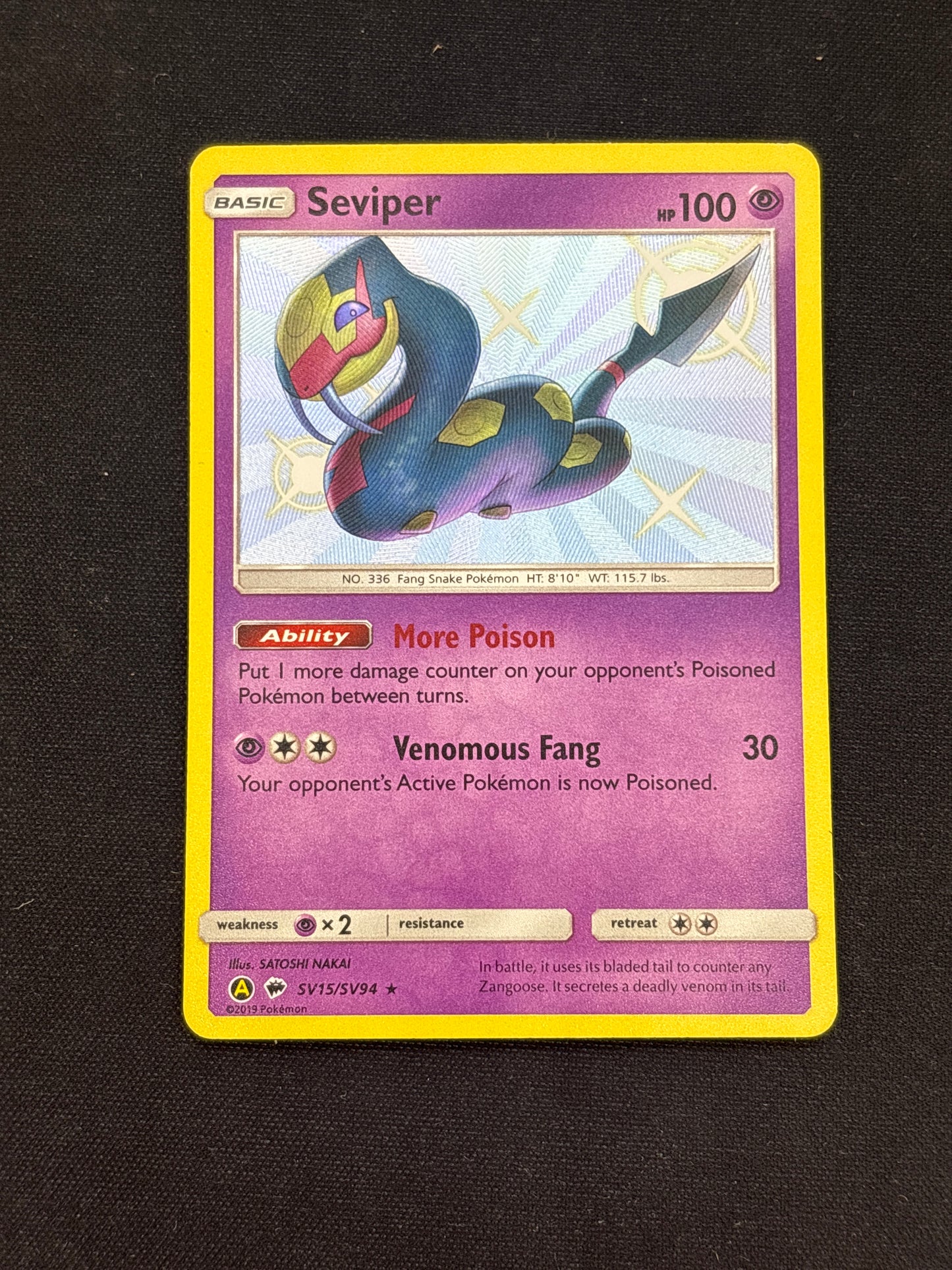 Auction Lot 226: Seviper Baby Shiny Card Conditions Vary