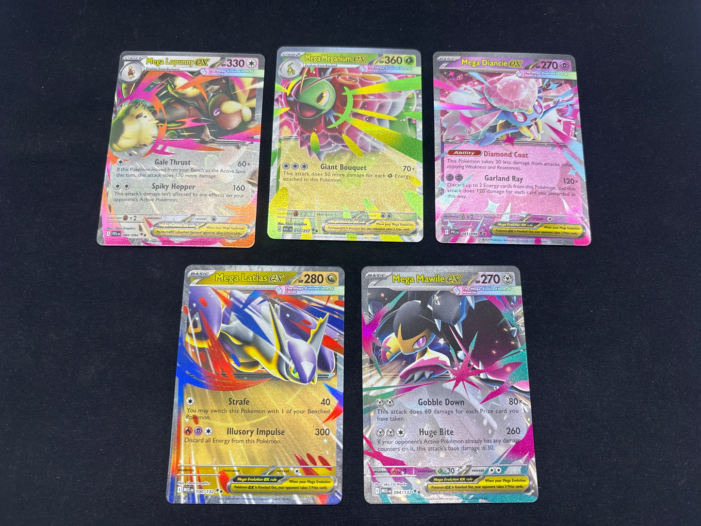 Auction Lot 160: Pokemon Cards Lot of 5 Assorted EX Double Rares Mega Types Conditions Vary