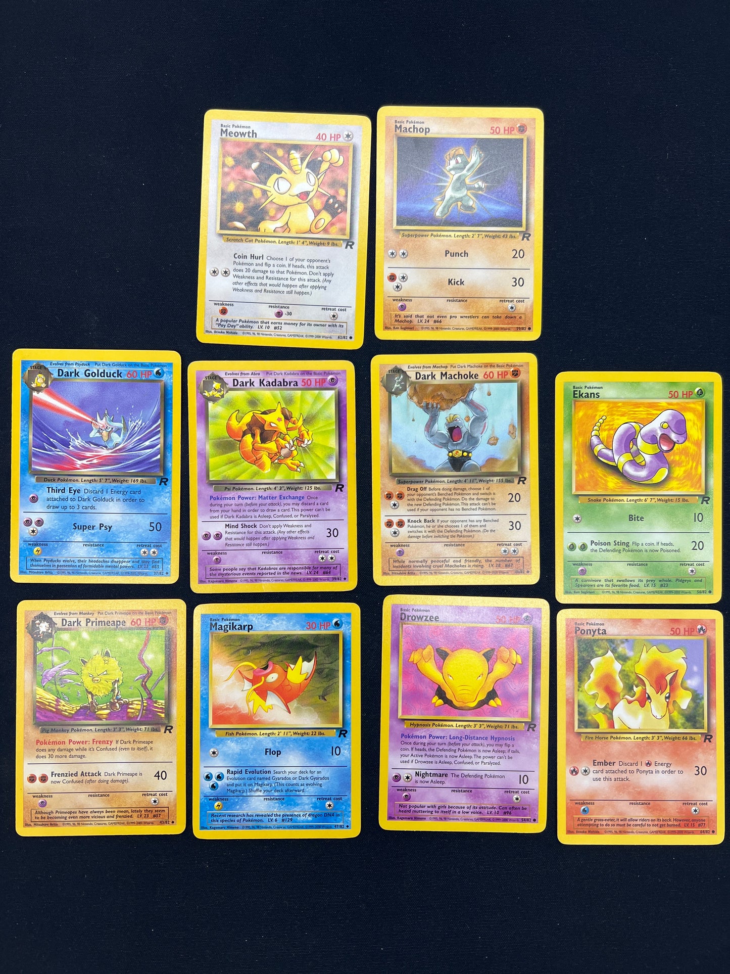 Auction Lot 378: Pokemon Cards Lot of 10 Assorted Team Rocket Conditions Vary