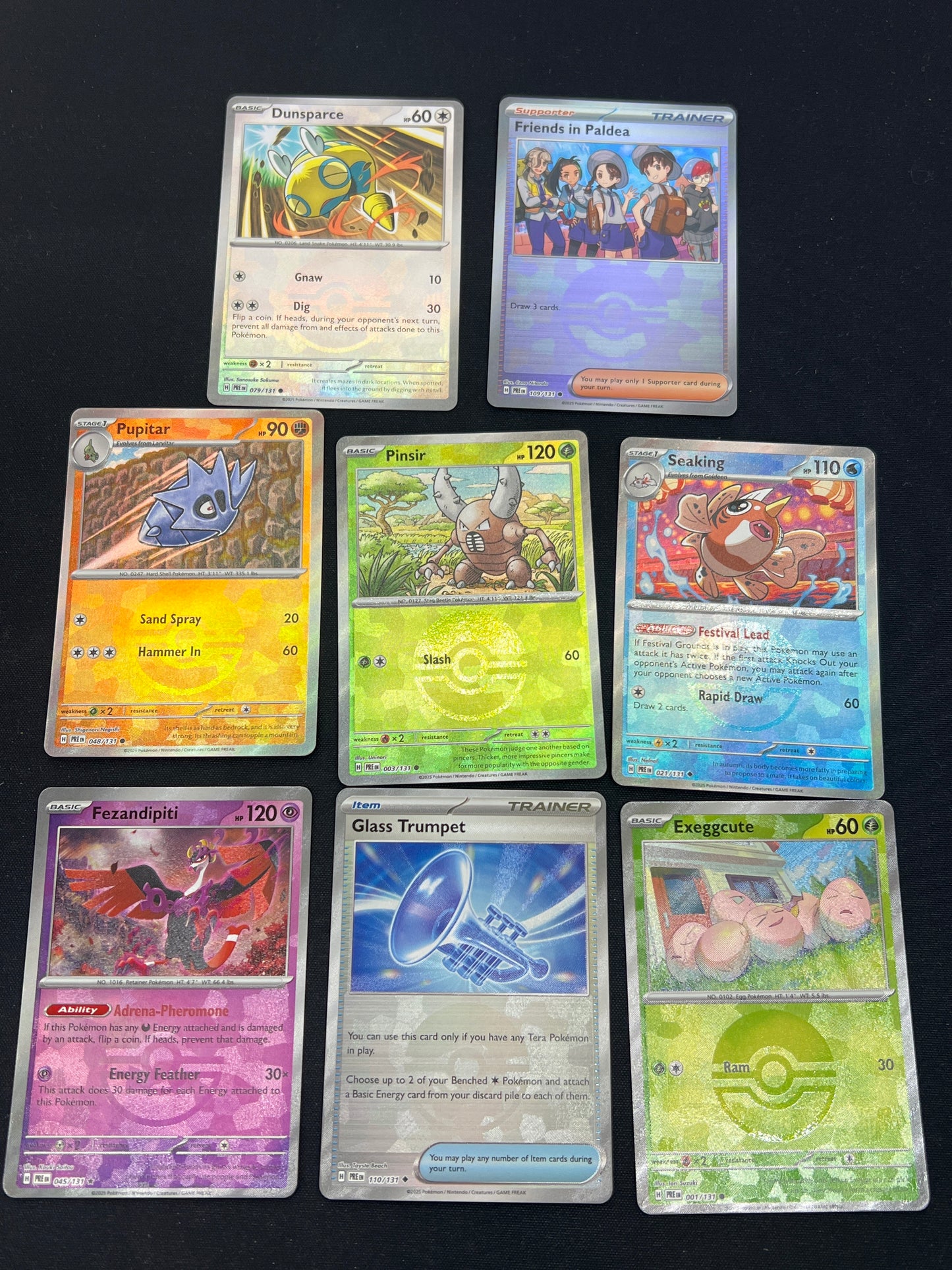 Auction Lot 380: Pokemon Cards Lotof 8 Prismatic Evolutions Pokeball Holos Conditions Vary
