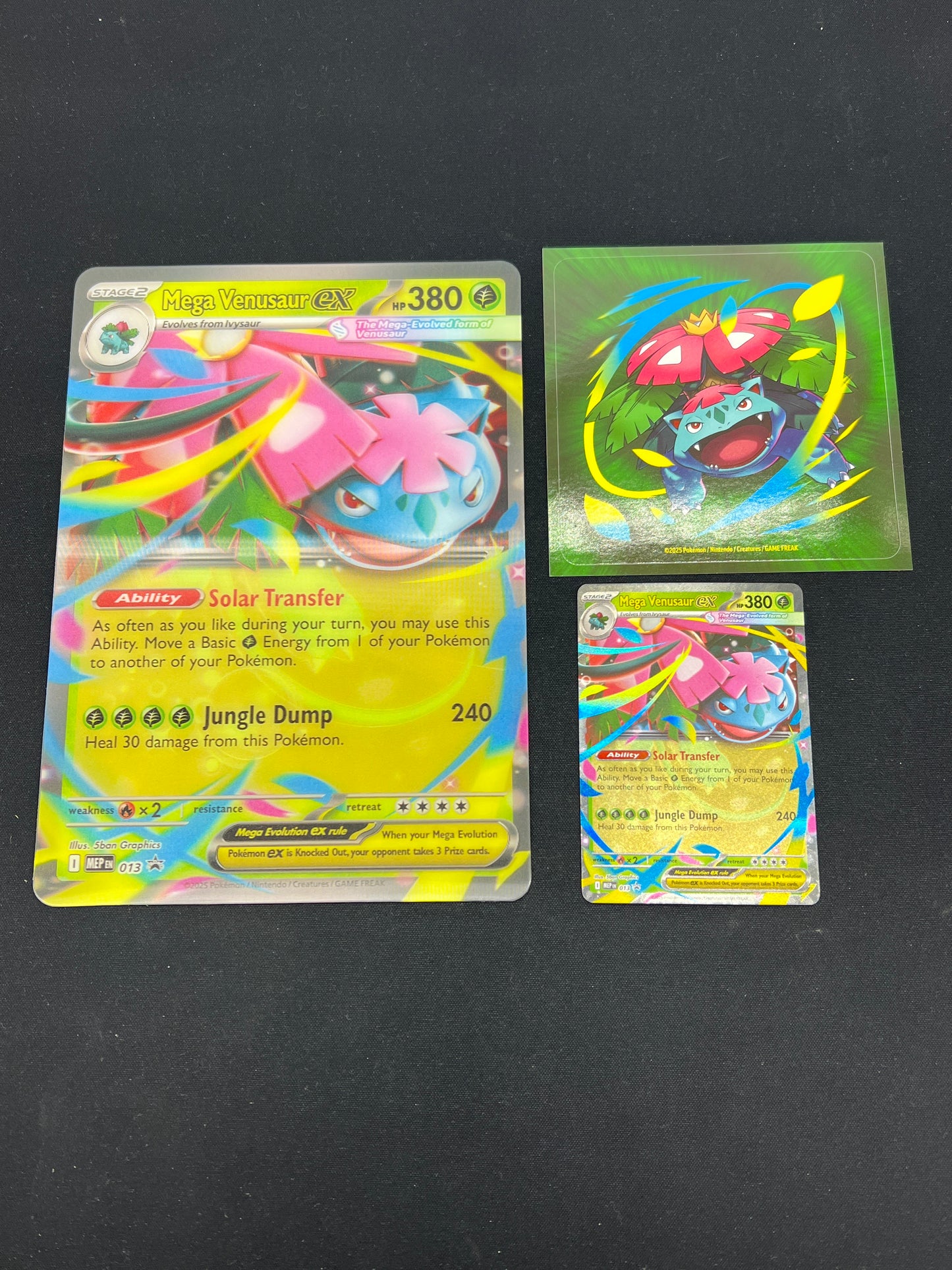 Auction Lot 23: Pokemon Cards JUMBO Mega Venusaur EX Lenticular Promo with Promo Card Condition Vary