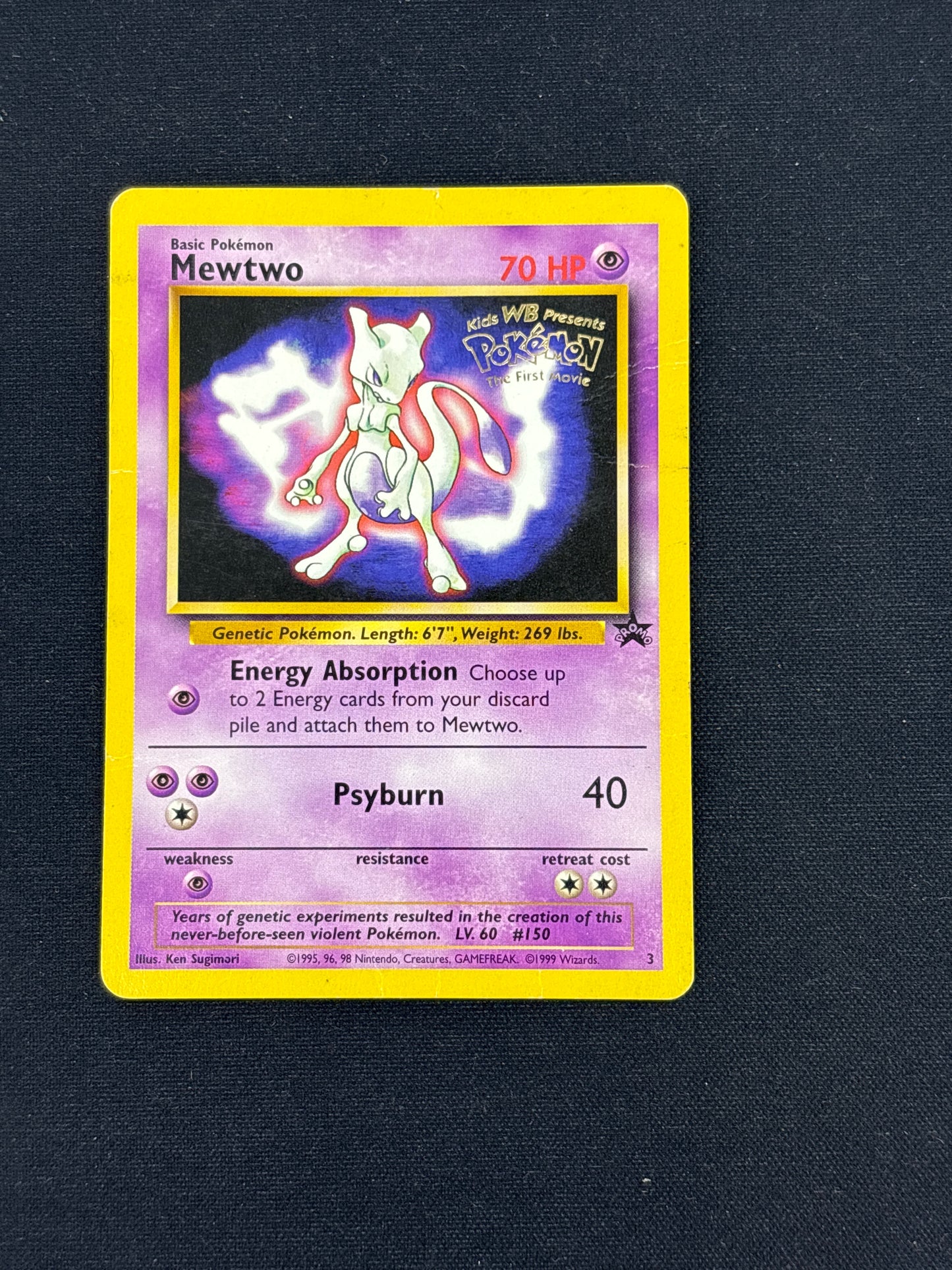 Auction Lot 39: Pokemon Card 1999 Mewtwo Black Star Movie Promo Conditions Vary