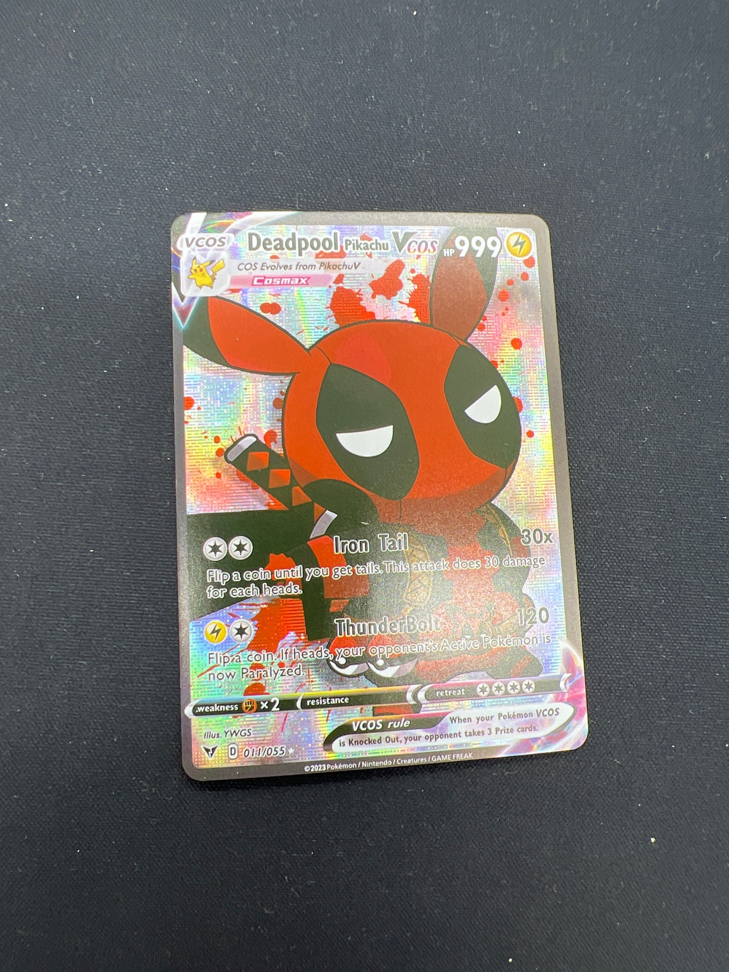 Auction Lot 146: Pokemon Card CUSTOM Deadpool Pikachu Conditions Vary