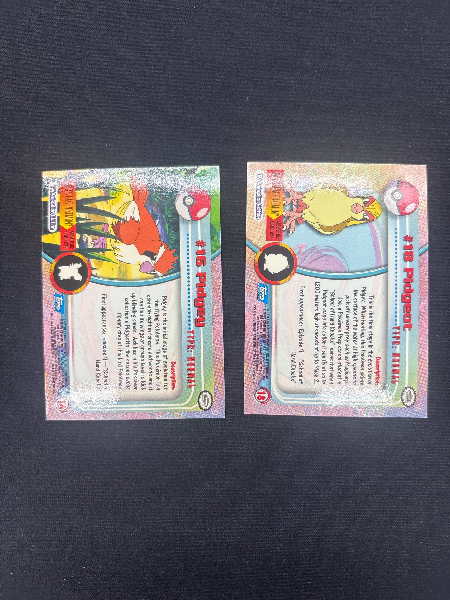 Auction Lot 56: Pokemon Topps Holo Pidgeot Evolution Line Conditions Vary