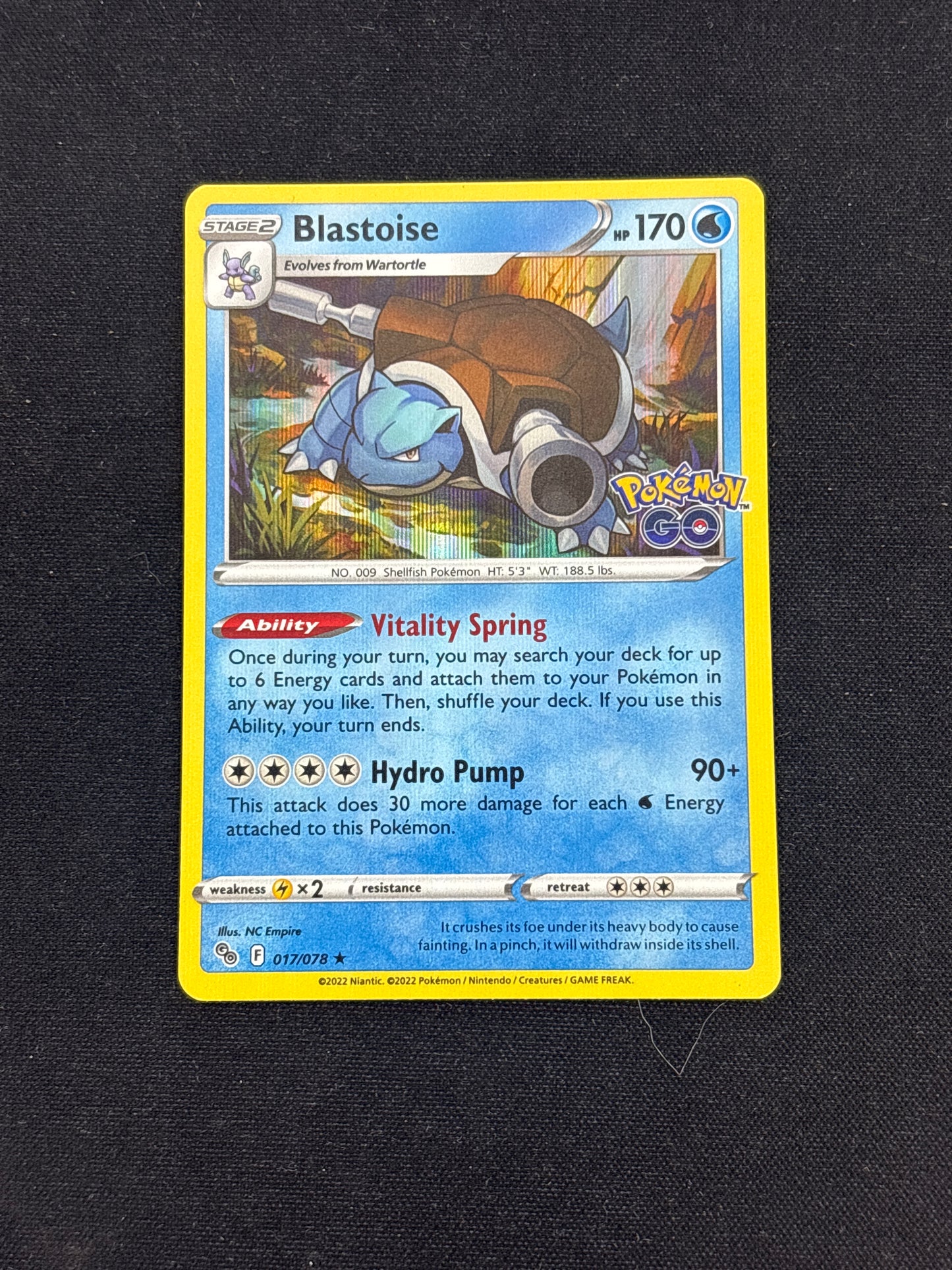 Auction Lot 34: Pokemon Cards Blastoise Holo Pokemon Go Condition Vary