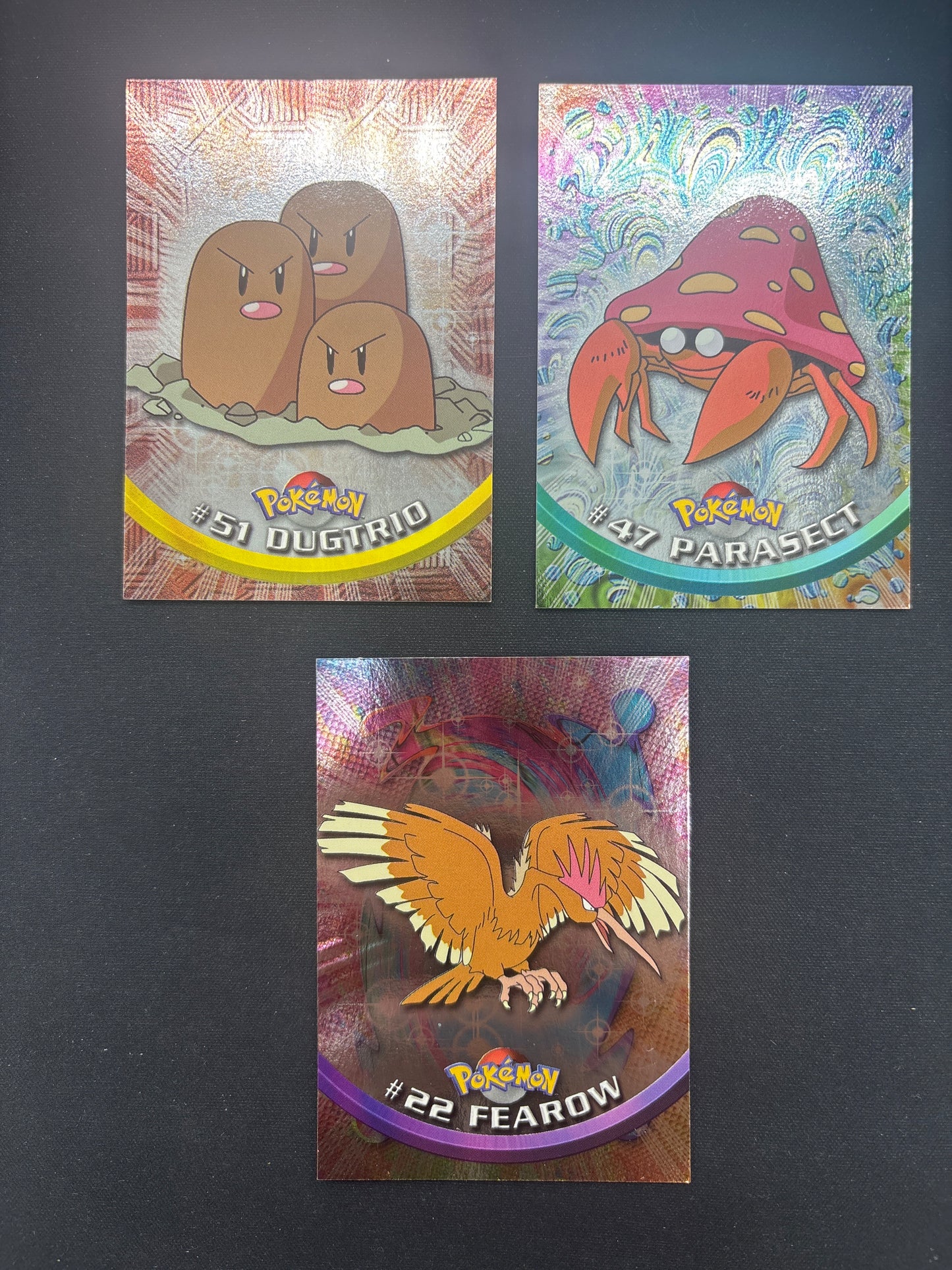 Auction Lot 70: Pokemon Cards Lot of 3 Assorted Topps Rainbow Foil Conditions Vary