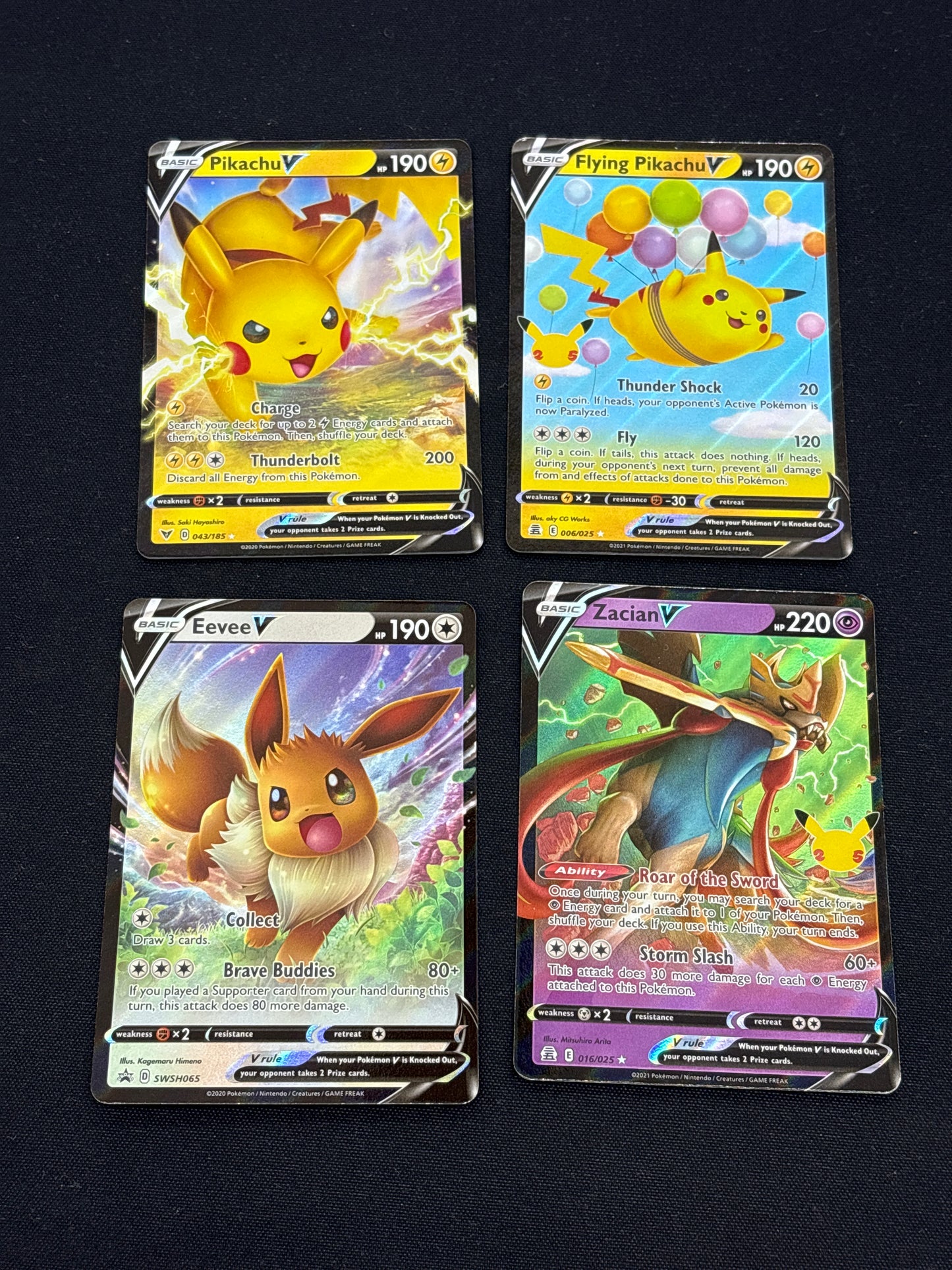 Auction Lot 171: Pokemon Cards Assorted Lot of 4 SWSH V Full Arts Conditions Vary
