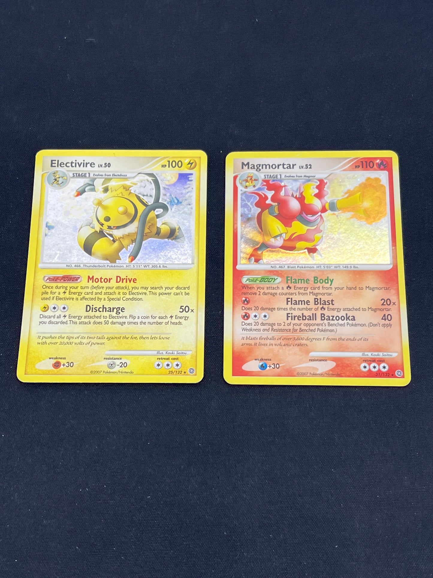 Auction Lot 374: Pokemon Cards Lot of 2 Magmortar Electivire Holos Secret Wonders Conditions Vary