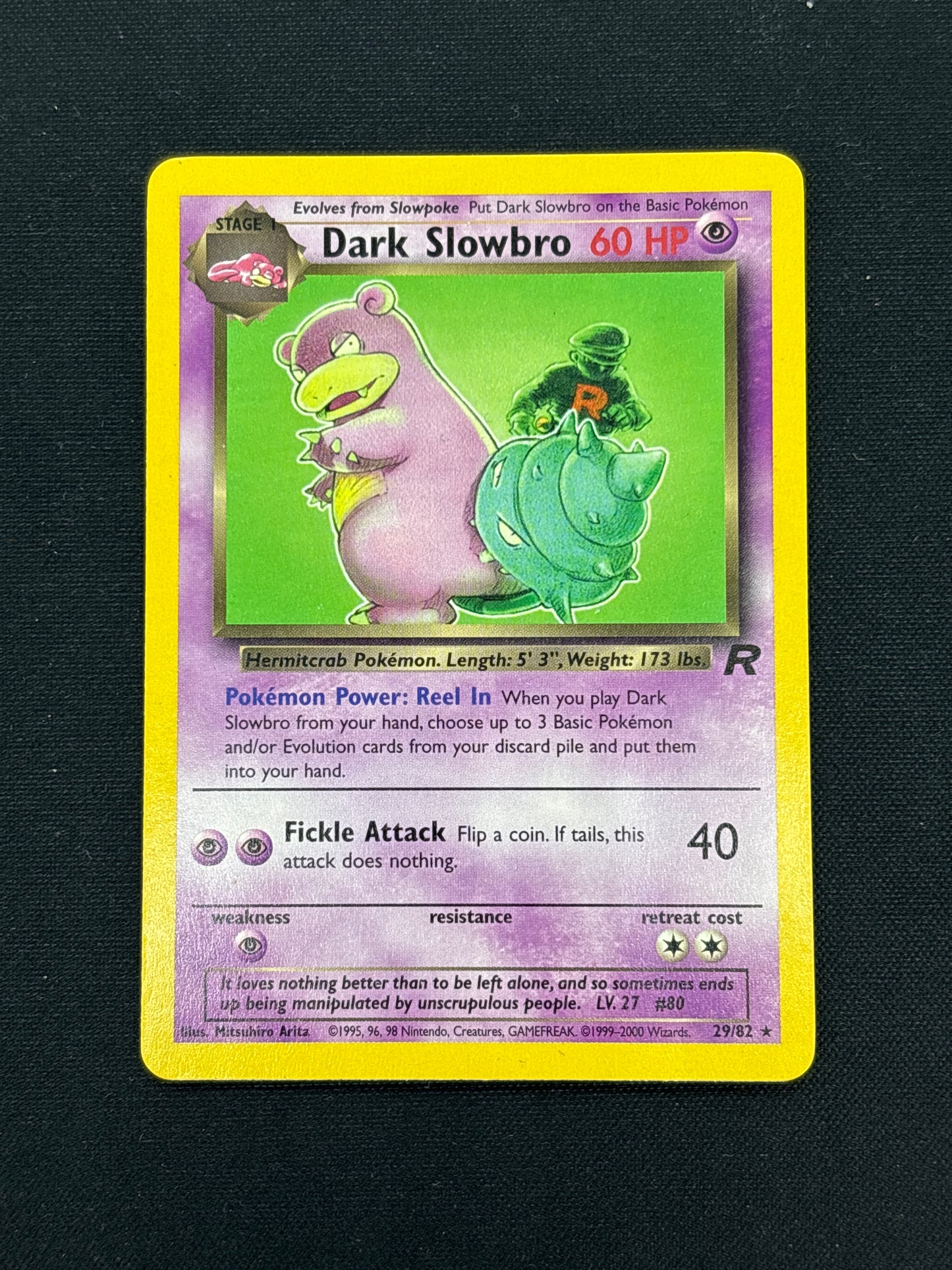 Auction Lot 3: Dark Slowbro Non Holo Rare Pokemon Team Rocket Card Conditions Vary