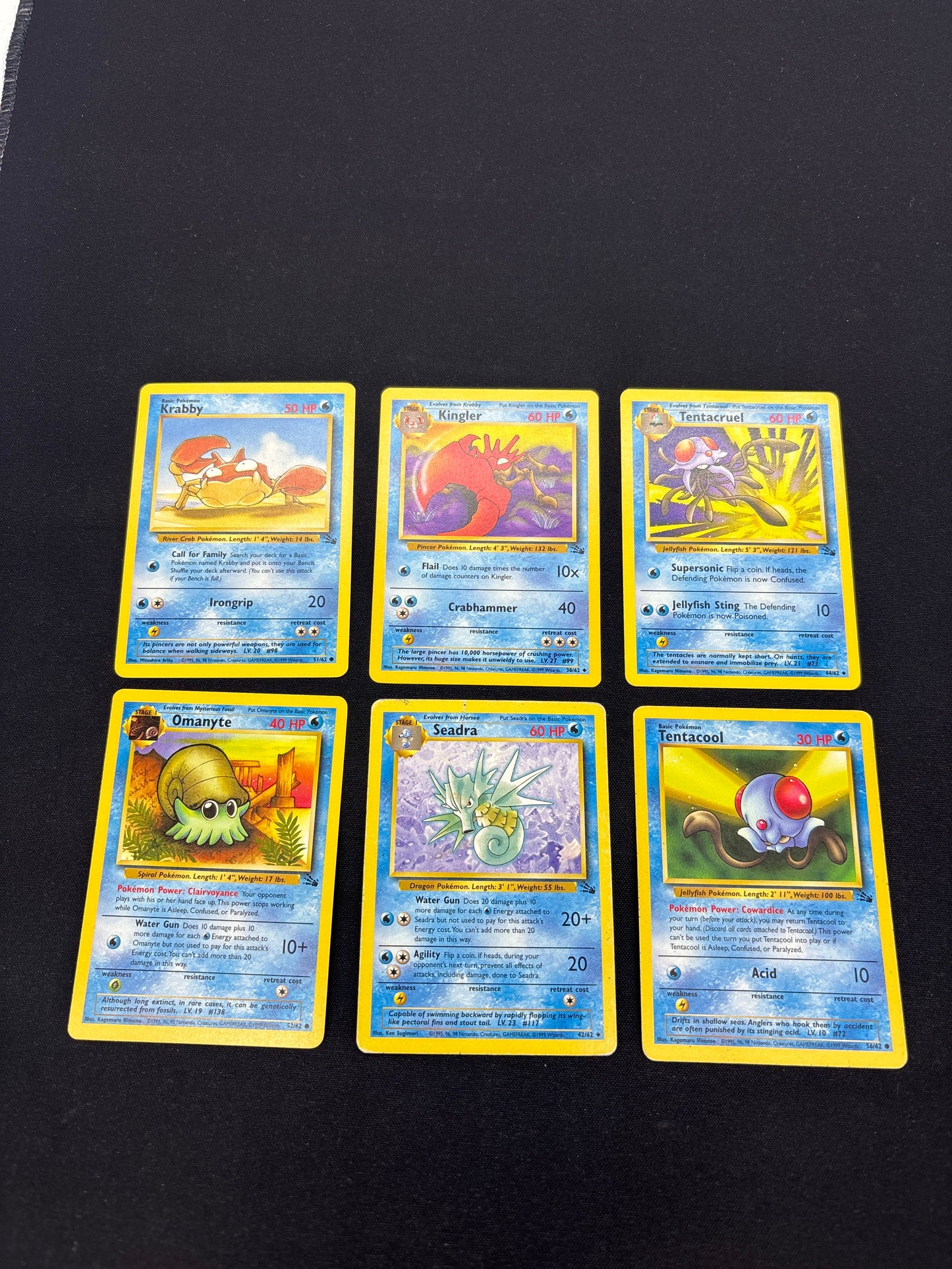 Auction Lot 109: Pokemon Cards Lot of 6 Assorted WOTC Fossil Commons Uncommons Conditions Vary
