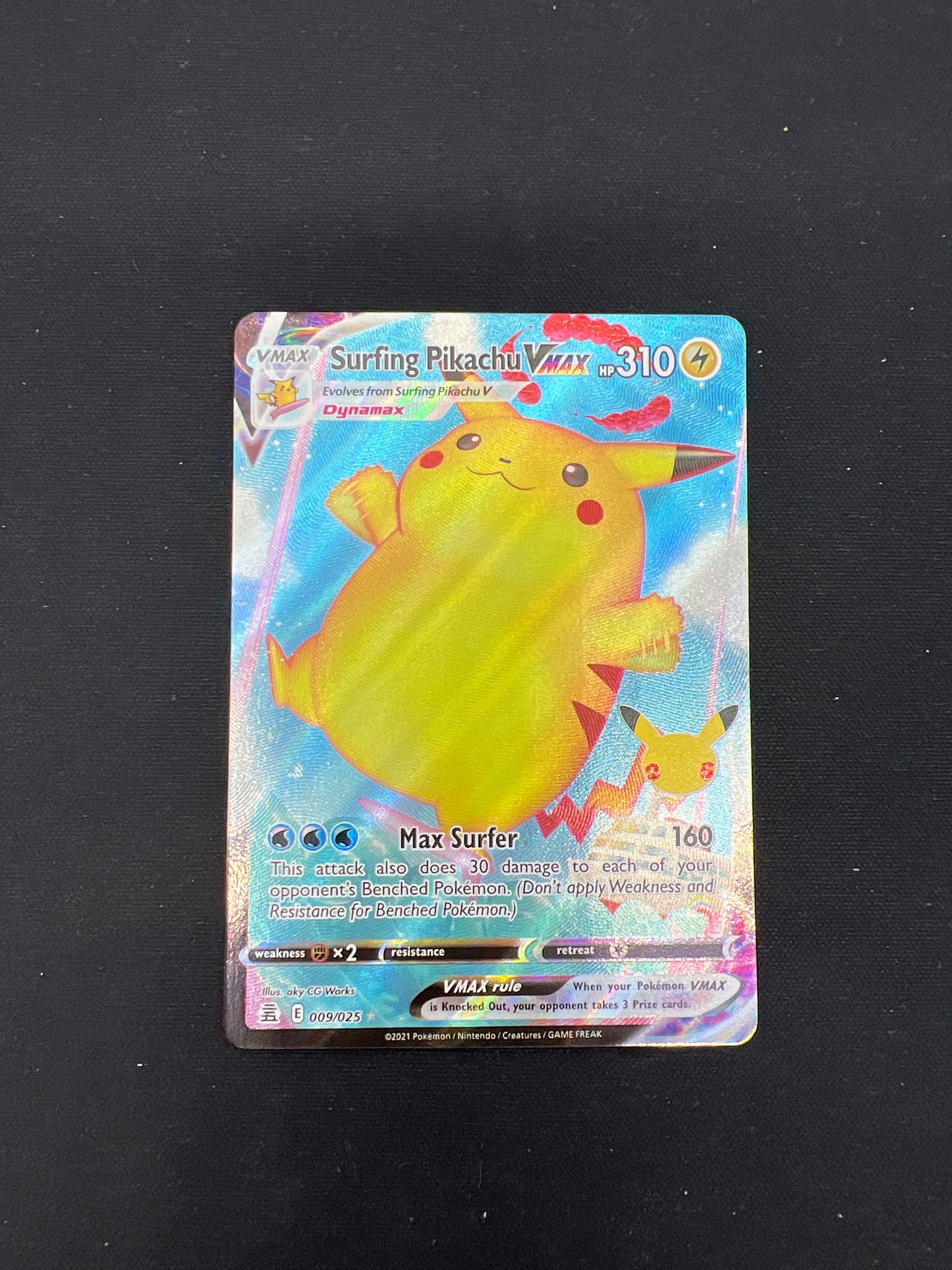 Auction Lot 226: Pokemon Cards Surfing Pikachu VMAX Full Art Conditions Vary