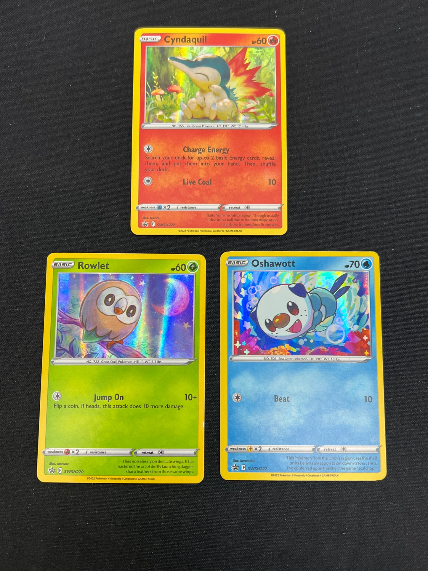 Auction Lot 360: Pokemon Cards Lot of 3 SWSH Promos Legends Arceus Starter Holos Conditions Vary